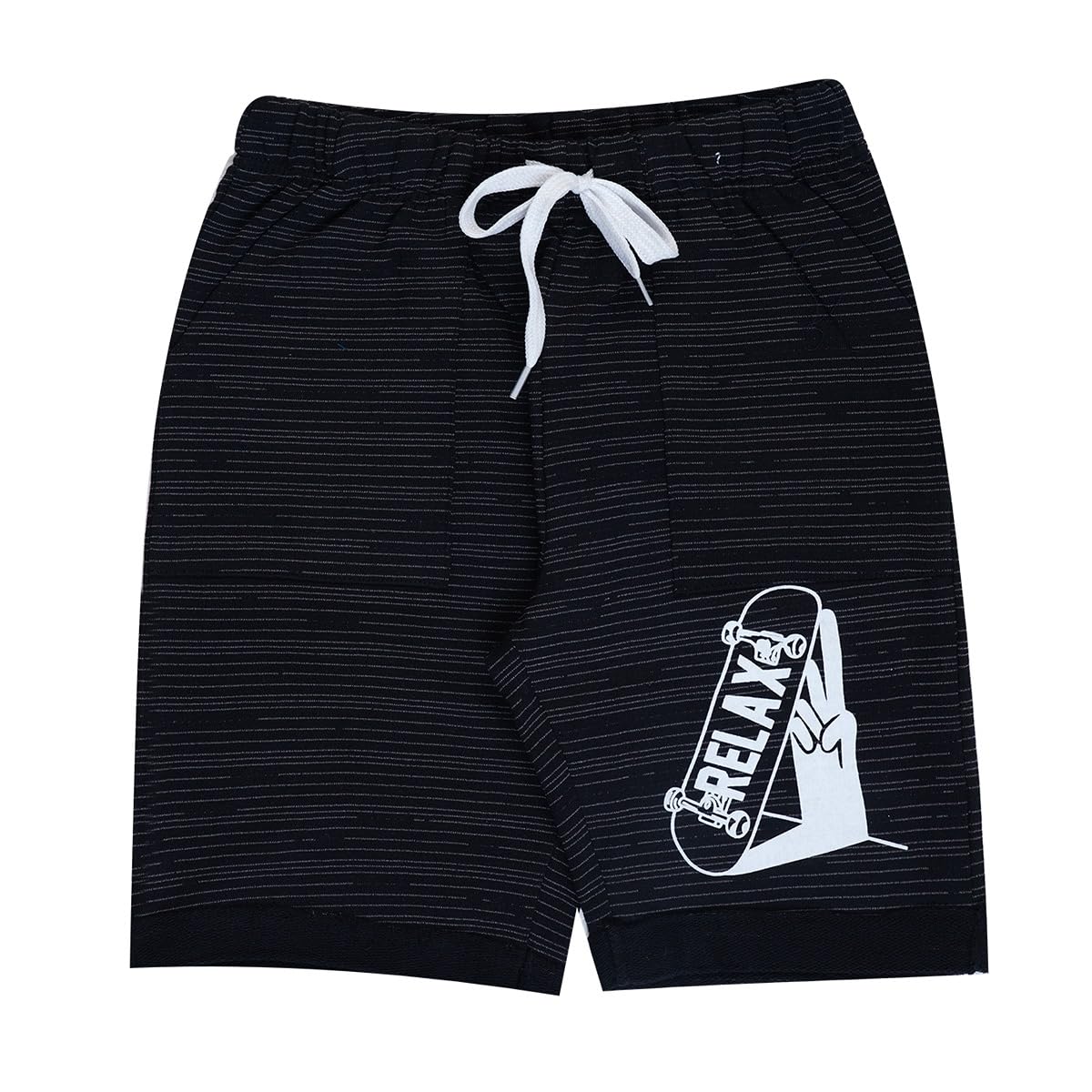 Clotth Theory Boys' Super Combed Cotton Printed Bermuda Shorts with Pockets & Roll-Up Hem - Comfortable Casual Summer Wear for Beach, School & Outdoor Activities