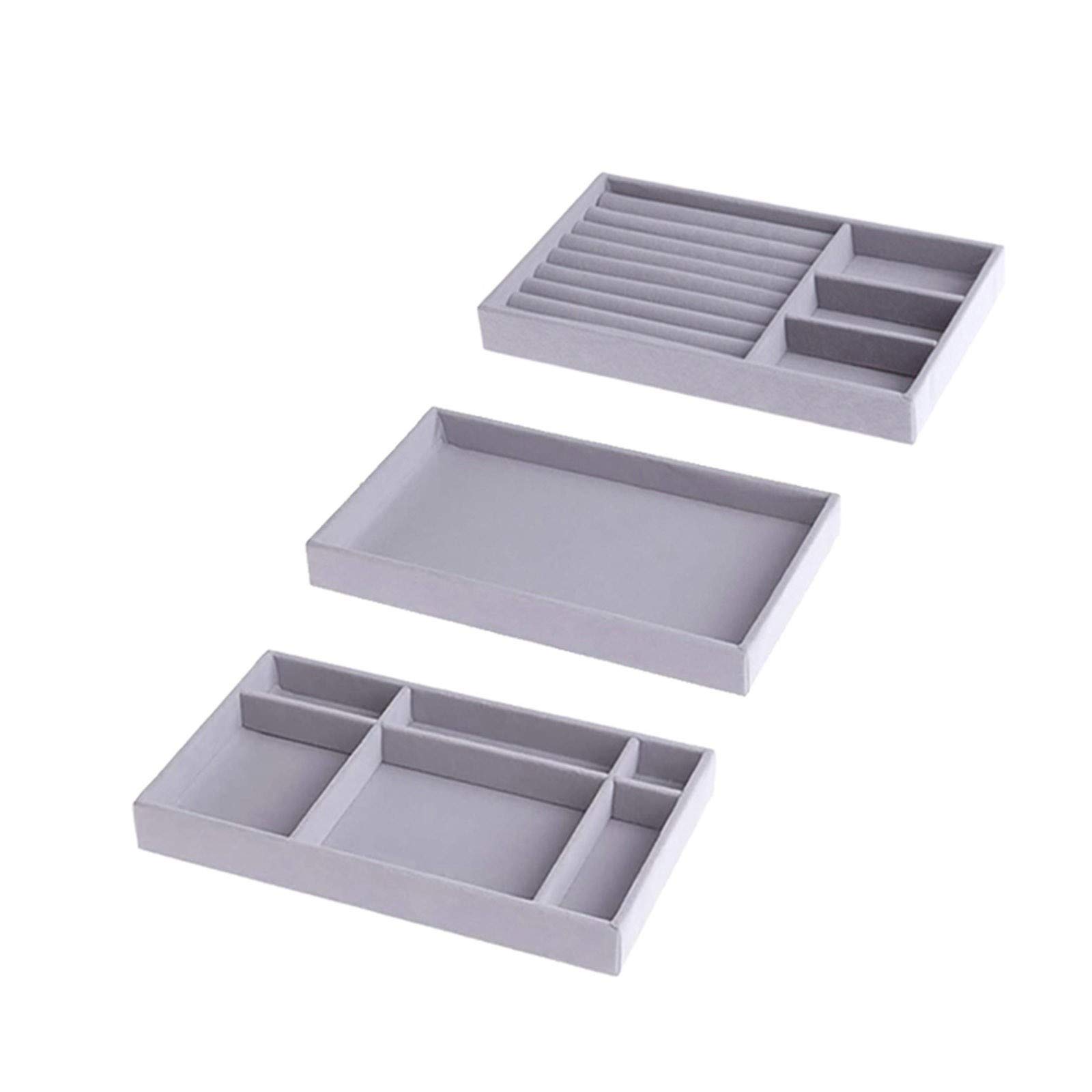 Premium Flannel Jewelry Organizer Box - Ring, Earring & Gift Storage Display Tray - Perfect for Home Organization, Travel & Retail Store Displays