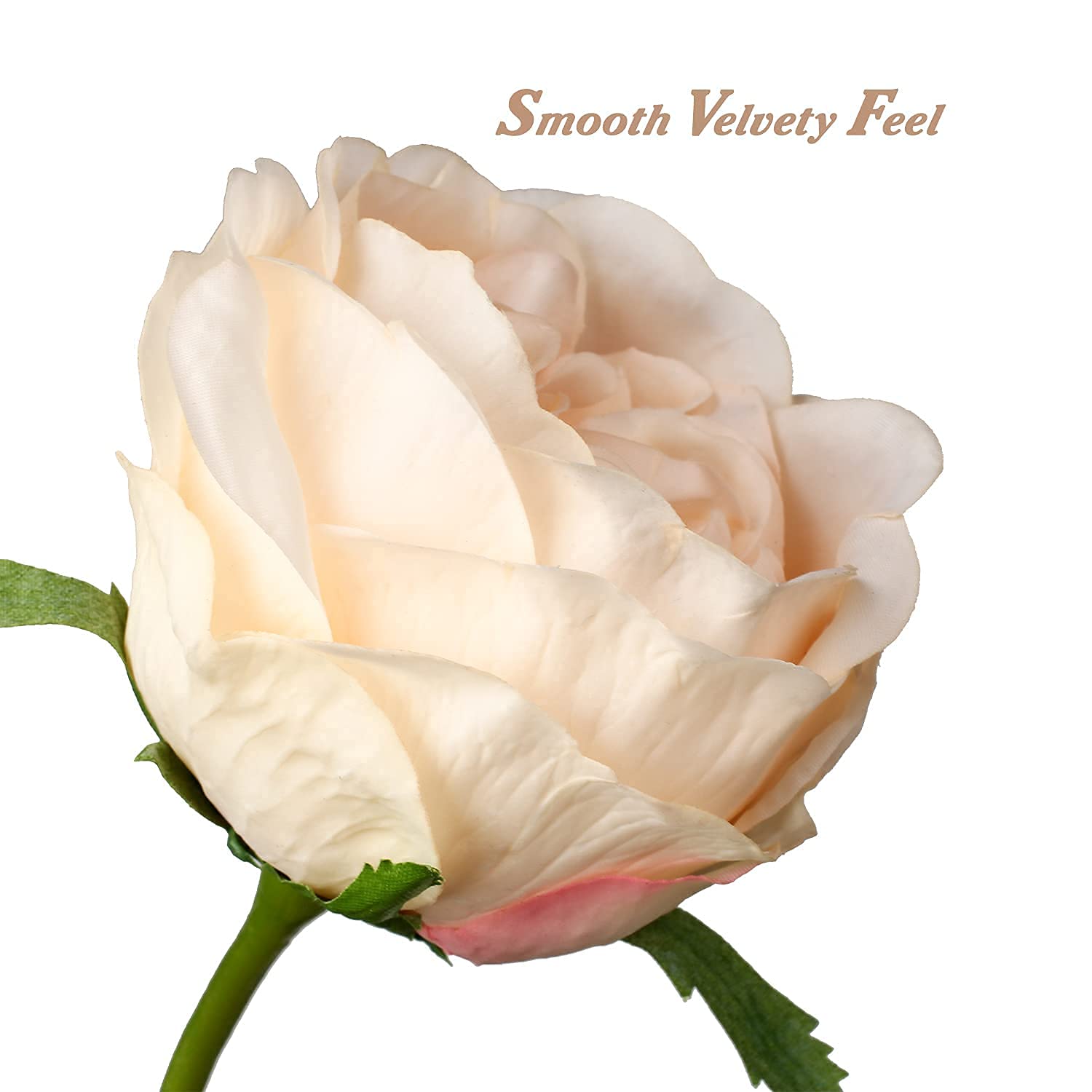 Real Touch Artificial Peony Flowers - 12 Pack Long Stem Faux Cabbage Roses for Wedding Bouquets, Home Decor, Centerpieces & Party Arrangements - Lifelike White Peony Blossoms for DIY Floral Displays & Table Decorations