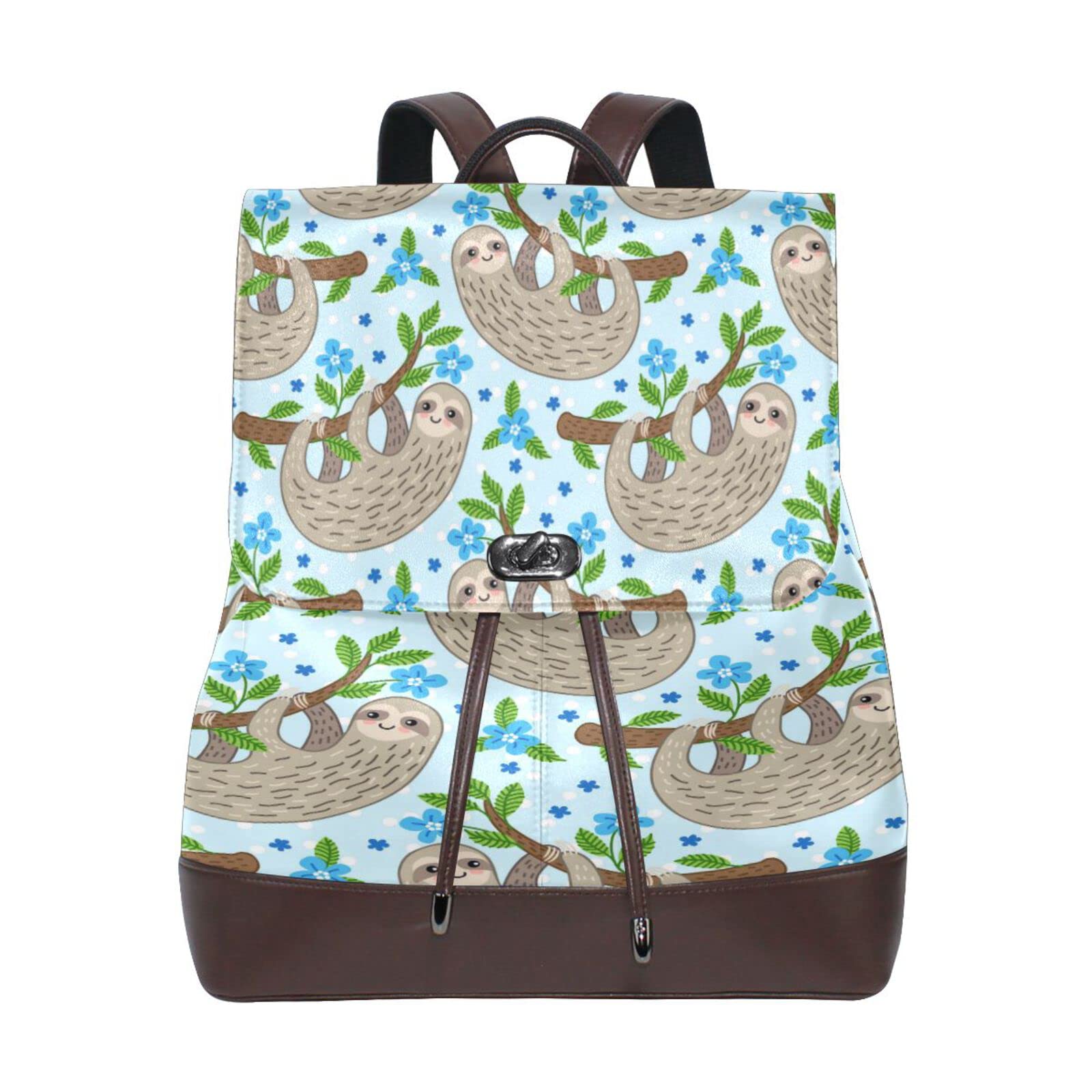 Sloth Cute Backpack Purse for Women & Girls - PU Leather Fashion Shoulder Bag, Travel Daypack & School Backpack for College, Teens & Ladies | Perfect for Casual Outings, Campus Life & Daily Commute