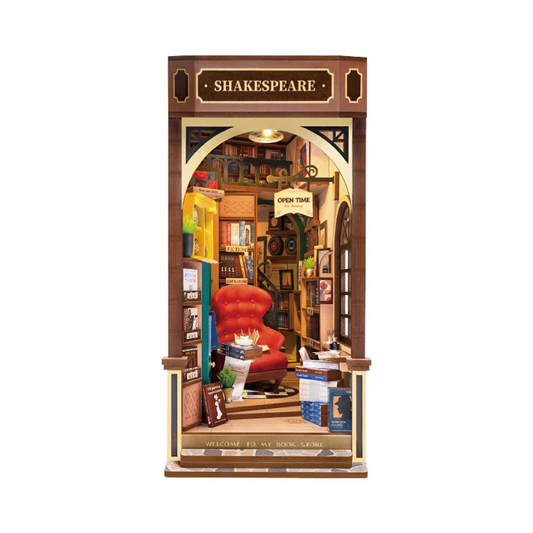 DIY Book Nook Kit - Miniature Bookstore Model for Bookshelf Decor | Creative Craft Project for Book Lovers & Home Decoration