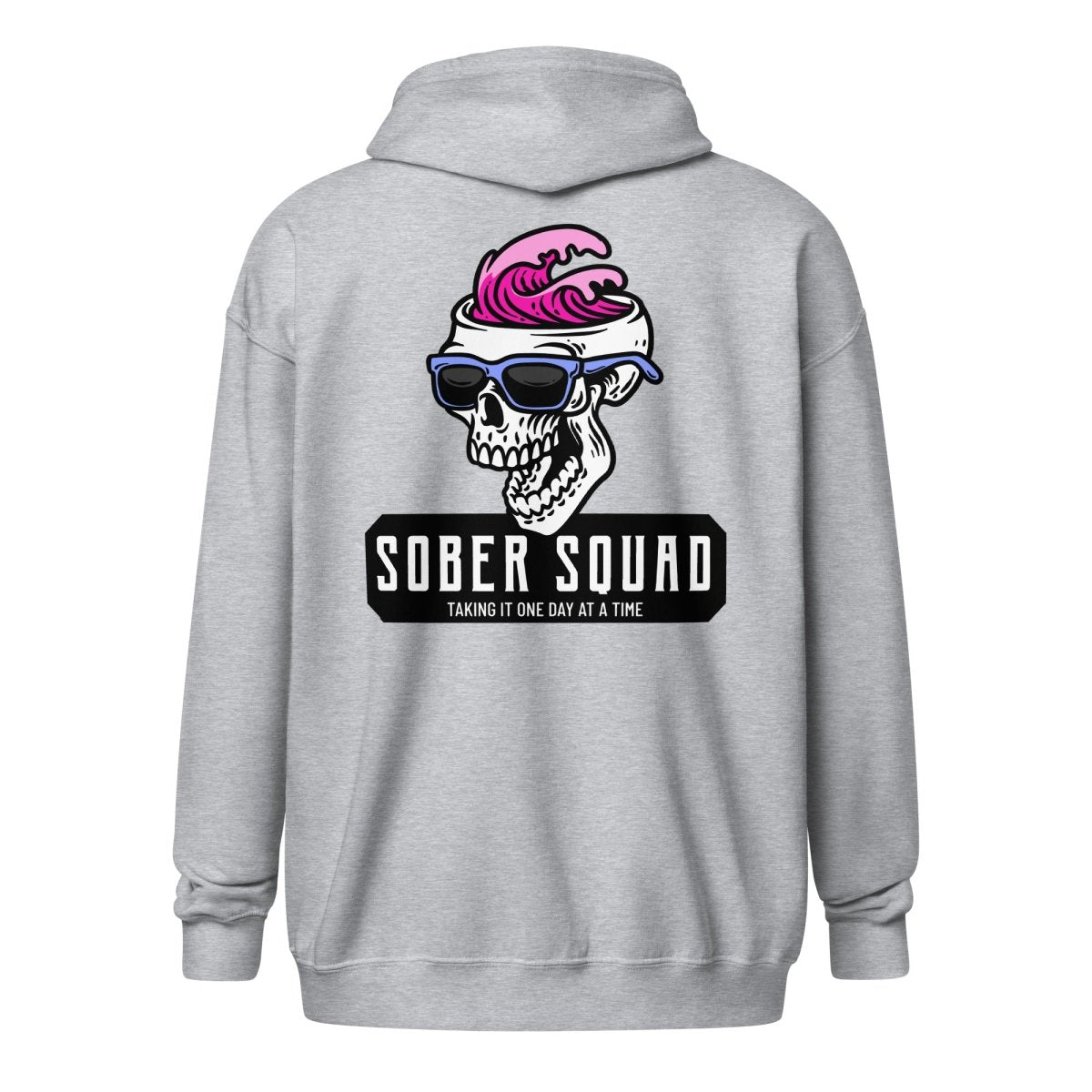 Sober Squad Skull Wave Unisex Heavy Blend Zip Hoodie - Stylish Streetwear for Men & Women | Perfect for Casual Outfits, Gym Wear & Outdoor Activities