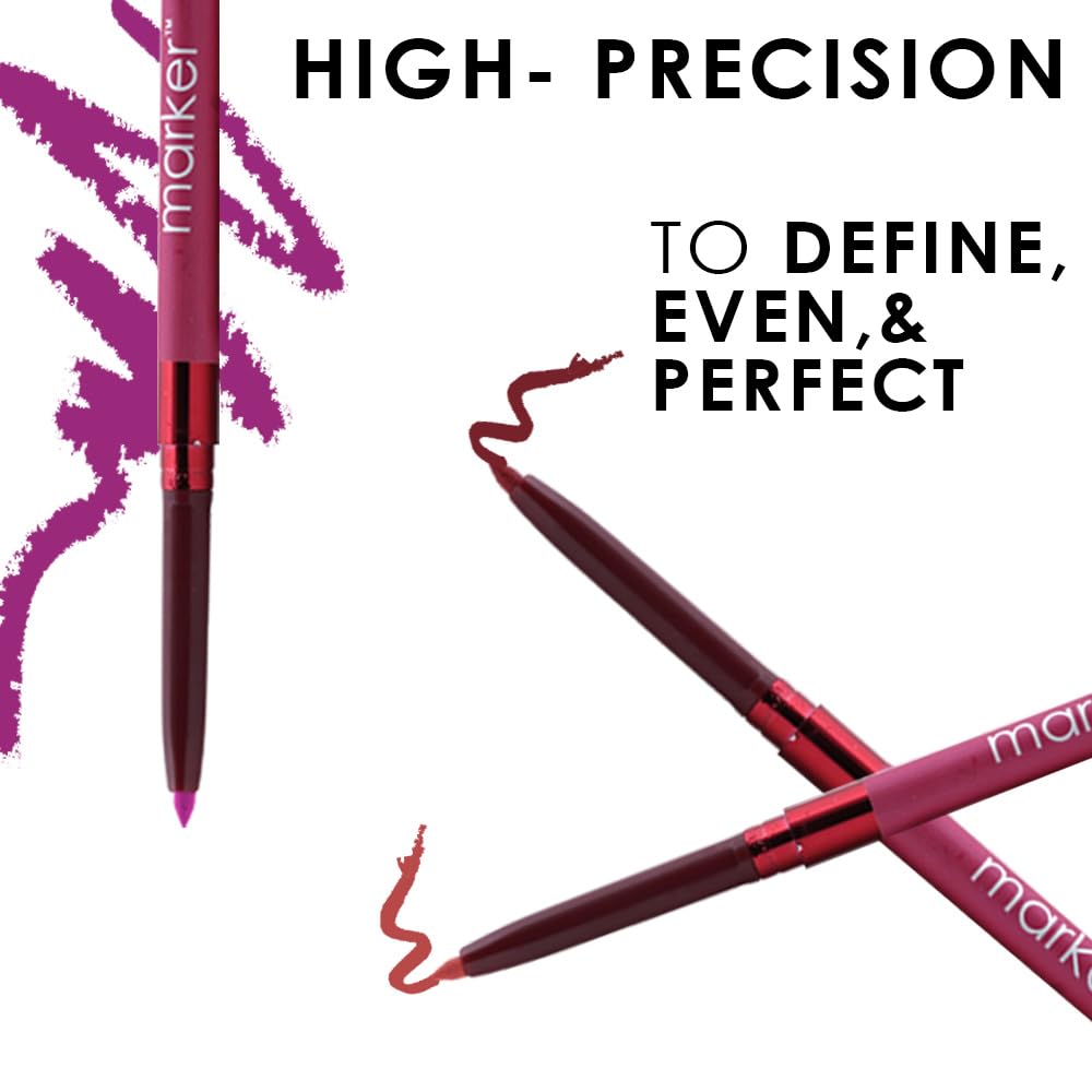 BEAUTYRELAY LONDON Lip Liner Pencil - Matte Finish, Waterproof, Long-Lasting, Smooth One Swipe Application for Perfect Lip Outline | Ideal for Daily Makeup, Special Occasions & Photo Shoots