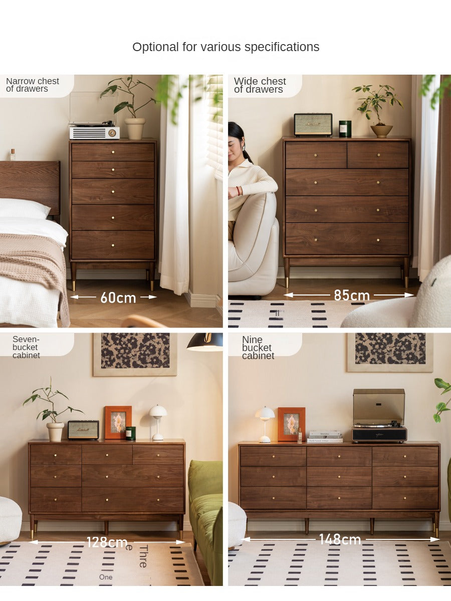 Solid Black Walnut & Oak Wood Drawer - Modern Porch Cabinet for Outdoor Storage & Entryway Organization | Perfect for Patio, Deck, and Garden Decor