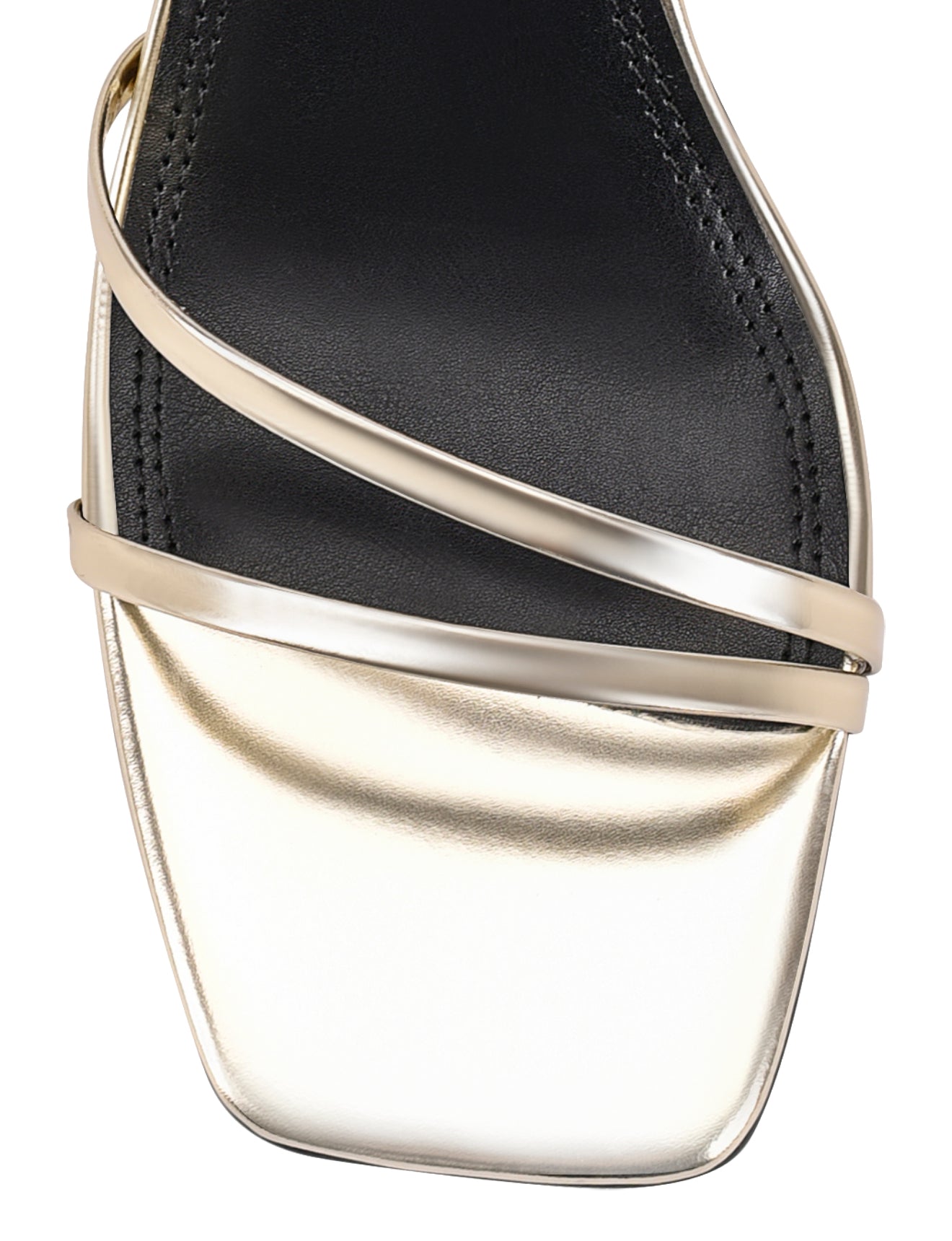 Starling Strappy Block Heels - Gold Mirror Metallic Leather Sandals for Women | Comfortable Wedding Party Shoes for Bridesmaid, Prom & Evening Events