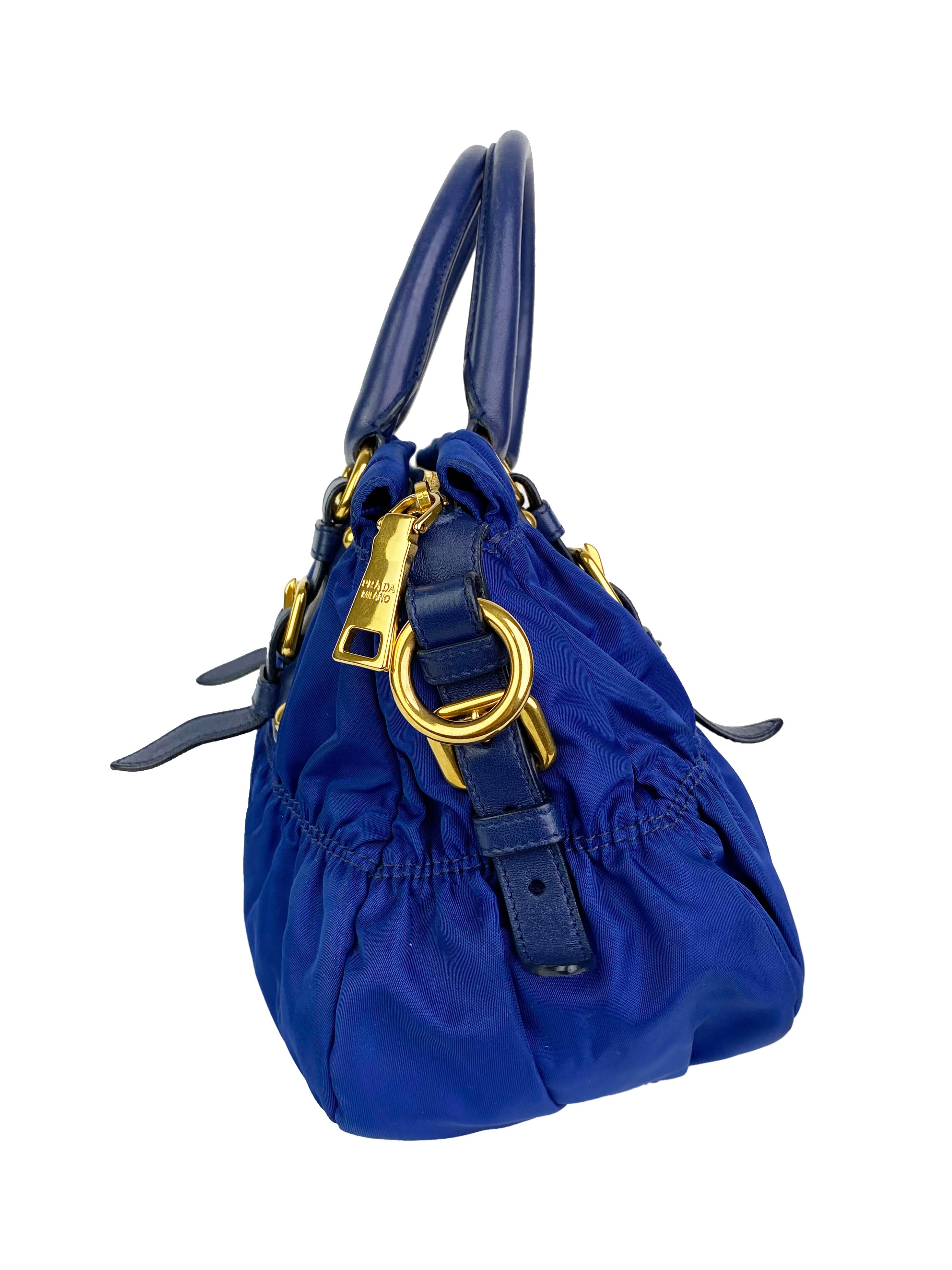 Prada Blue Nylon Tessuto Gaufre Bag - Luxury Designer Handbag for Women | Perfect for Work, Travel & Everyday Use