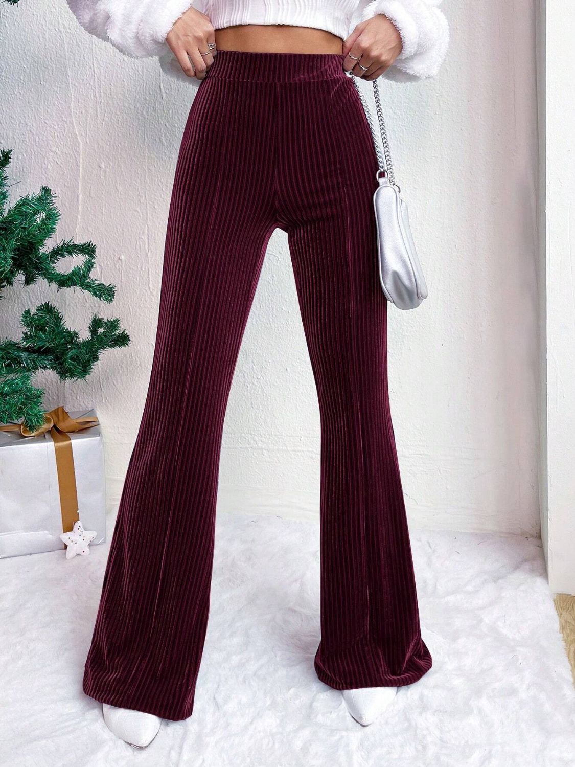 High Waist Flare Pants for Women - Stretchy Bootcut Jeans with Comfortable Elastic Waistband | Perfect for Casual Wear, Office & Date Night Outfits