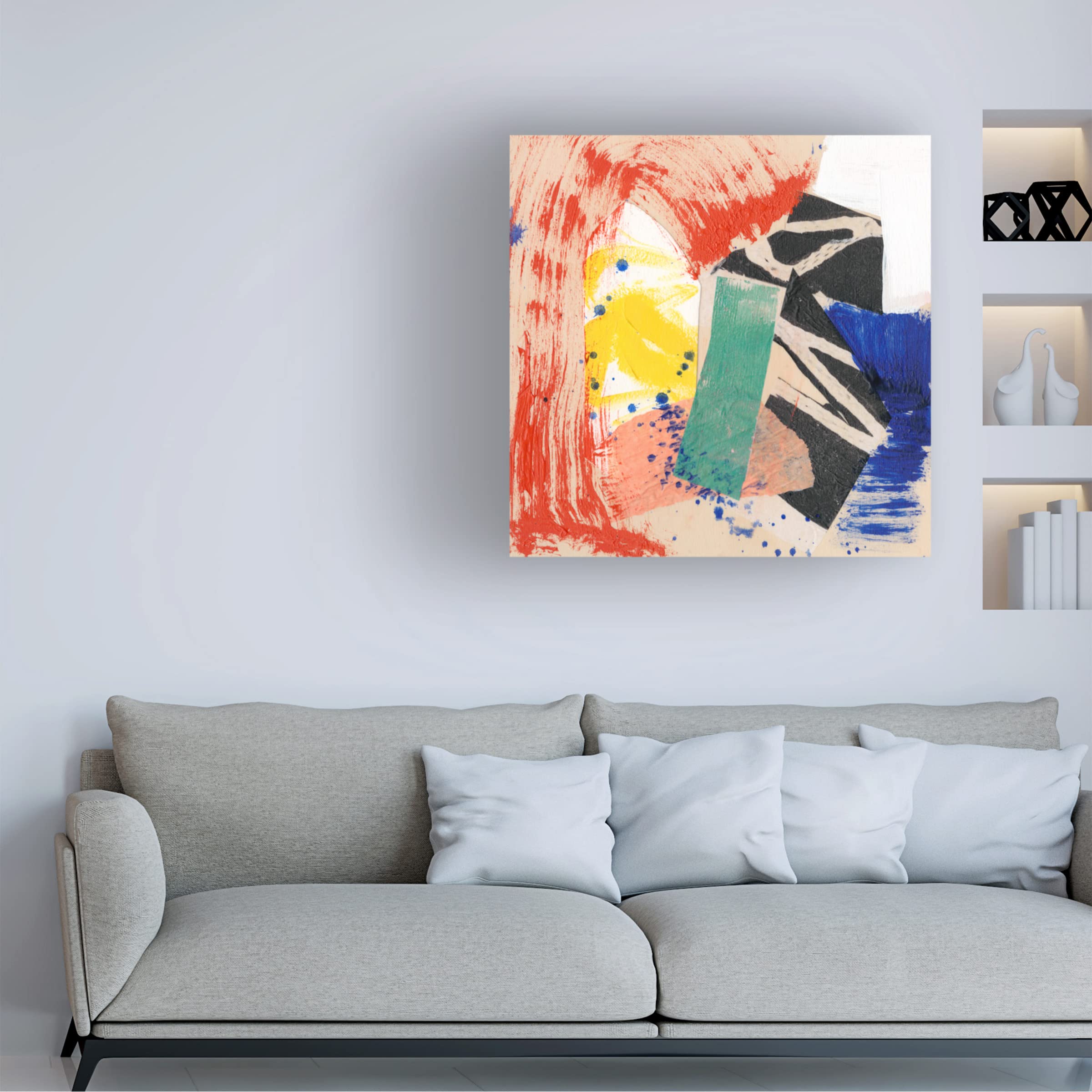 Jennifer Goldberger 'Primary Motion I' Canvas Art Print - Modern Abstract Wall Decor for Living Room, Bedroom & Office | Trademark Fine Art Collection