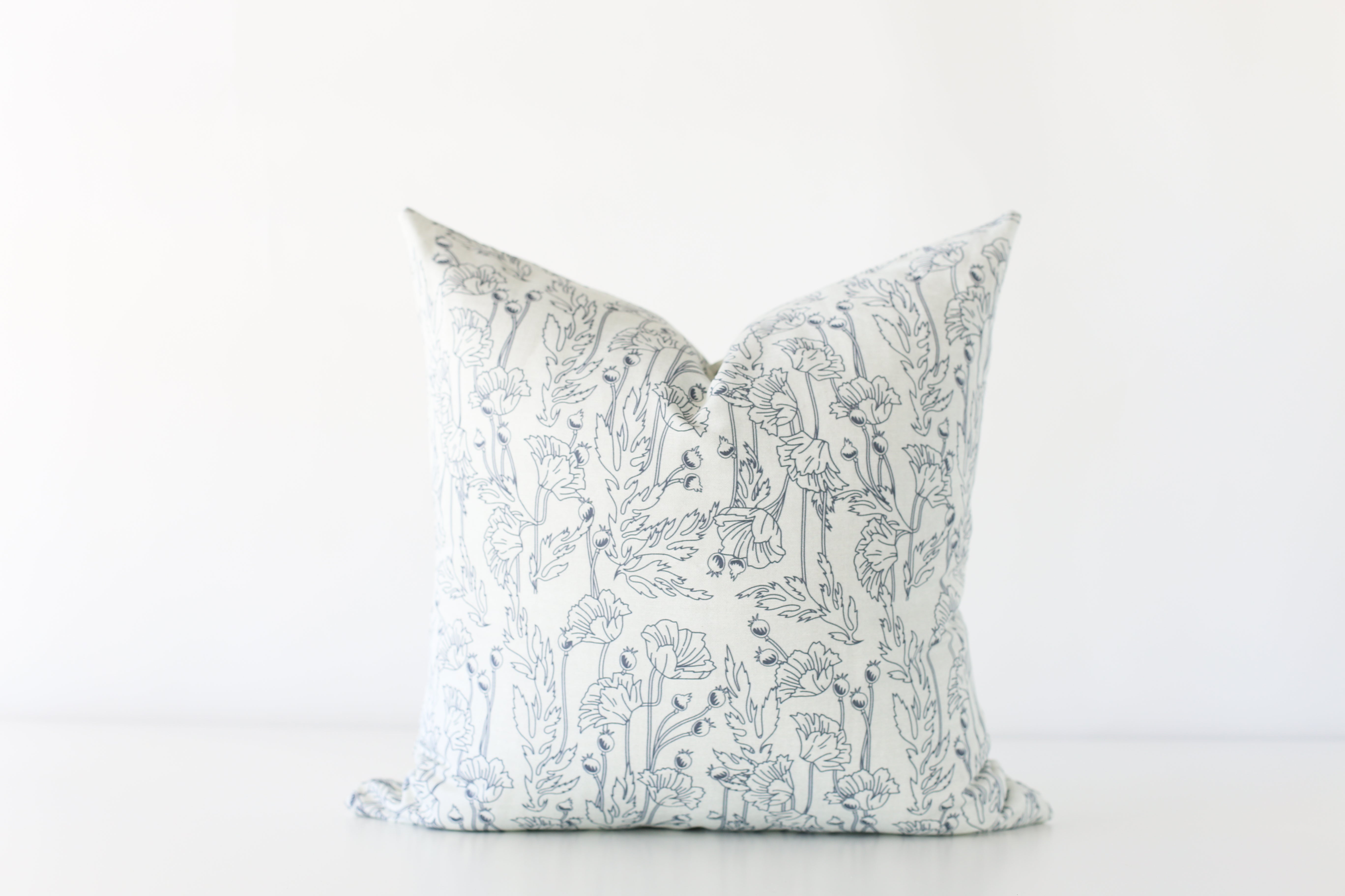 Premium Blue Poppy Pillow Cover - Soft Decorative Cushion Case for Sofa, Bed & Home Decor - 18x18 Inches - Machine Washable