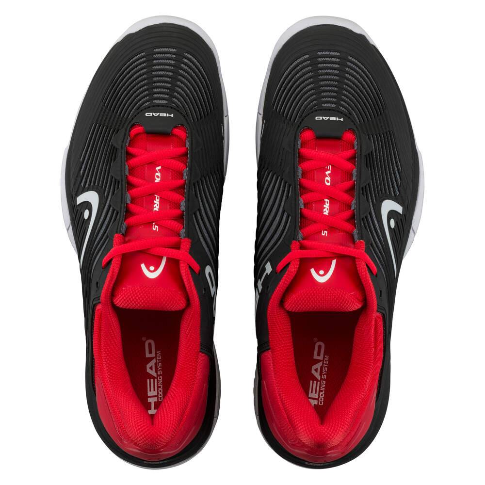 Head Revolt Pro 4.5 Men's Tennis Shoes - Lightweight Performance Court Shoes for Men (Black/Red) | Perfect for Competitive Matches & Casual Play