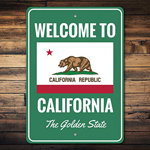 California State Flag Metal Sign - 10