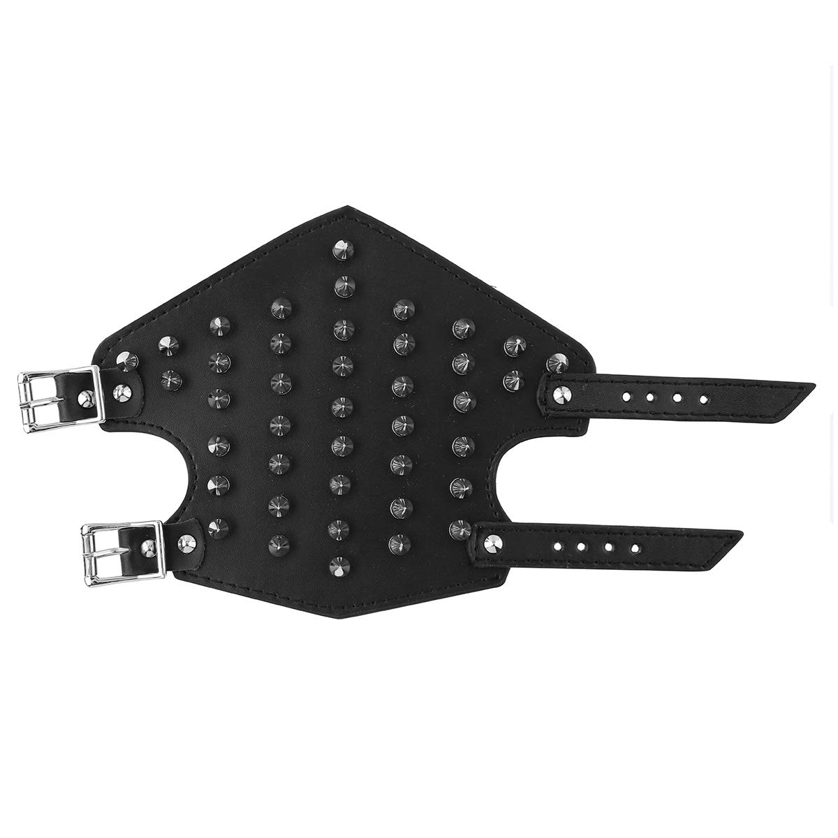 Men's Faux Leather Gauntlet Wristband - Medieval Bracers Armor Cuff for Cosplay, LARP & Renaissance Fairs - Wide Wrist Protector for Role Playing & Historical Reenactment