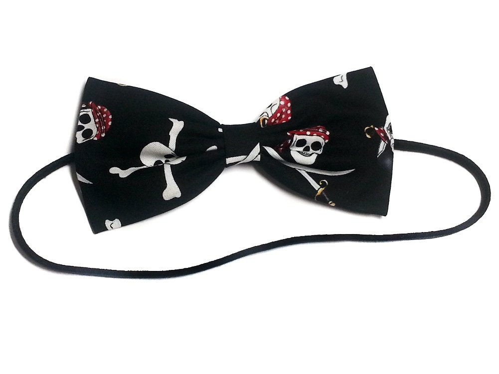 Special Prints Hair Bows - Music Notes, Houndstooth, Argyle, NASCAR, Camo (Pirate Skull & Bones) Headbands for Girls | Perfect for Parties, School, and Fashion Accessories