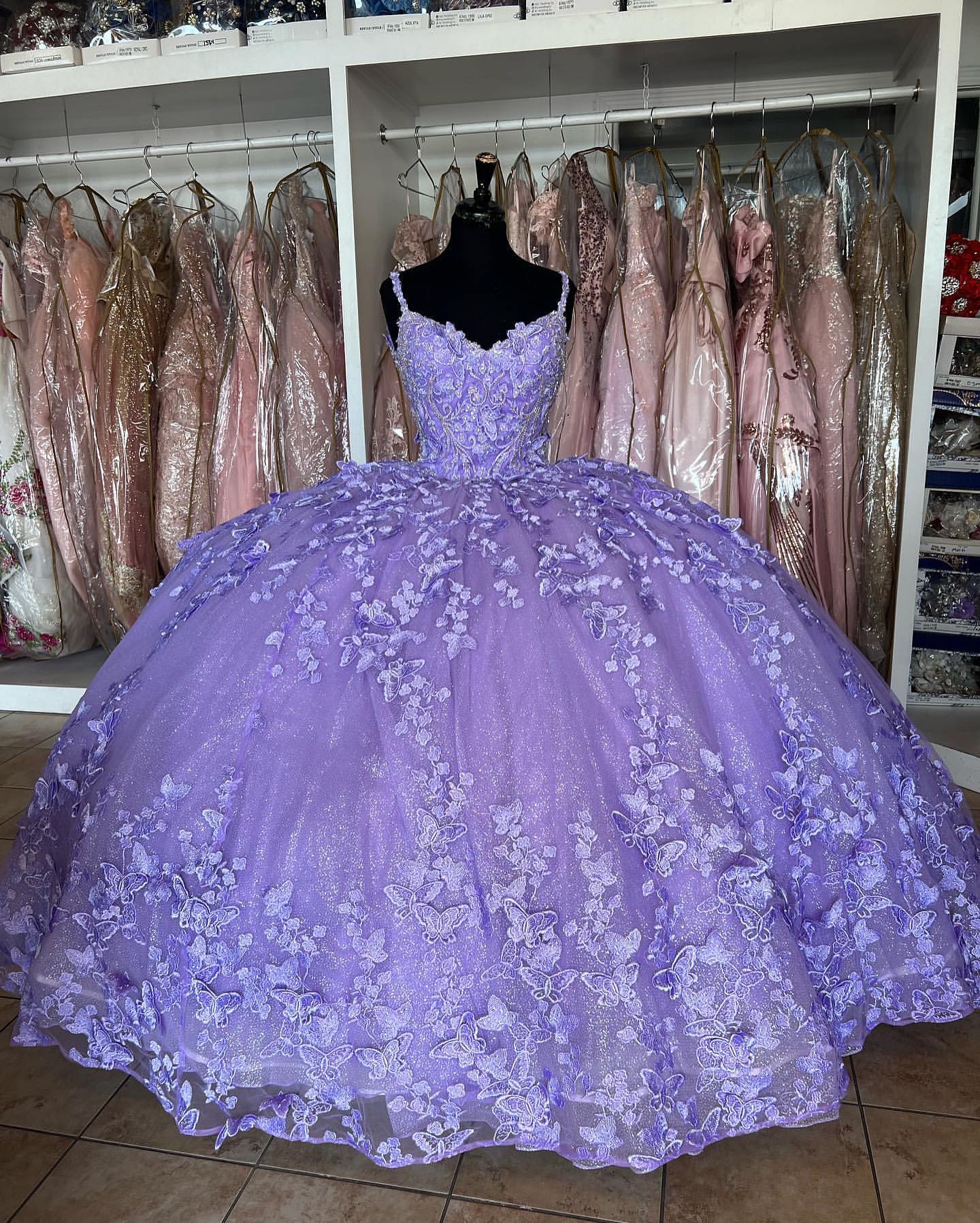 Elegant Purple Quinceañera Dress 2025 - Princess Butterfly Ball Gown for Sweet 16 & Special Occasions | Perfect for Quinceañeras, Prom, Debutante Balls & Formal Events