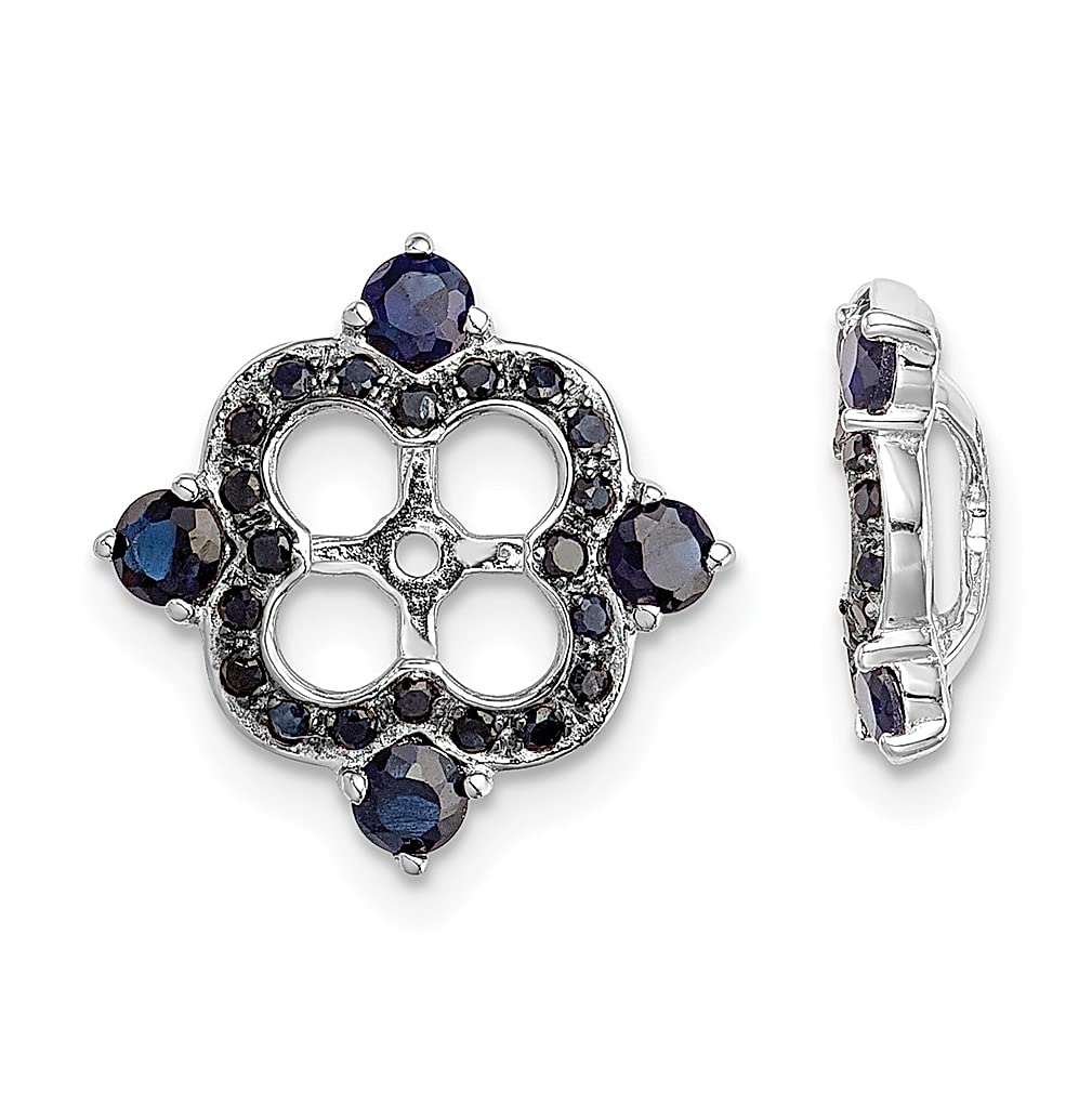 925 Sterling Silver Created Sapphire Black Jacket Pendant Necklace - September Birthstone Jewelry for Women - Elegant Gift for Her - Perfect for Birthdays, Anniversaries & Special Occasions