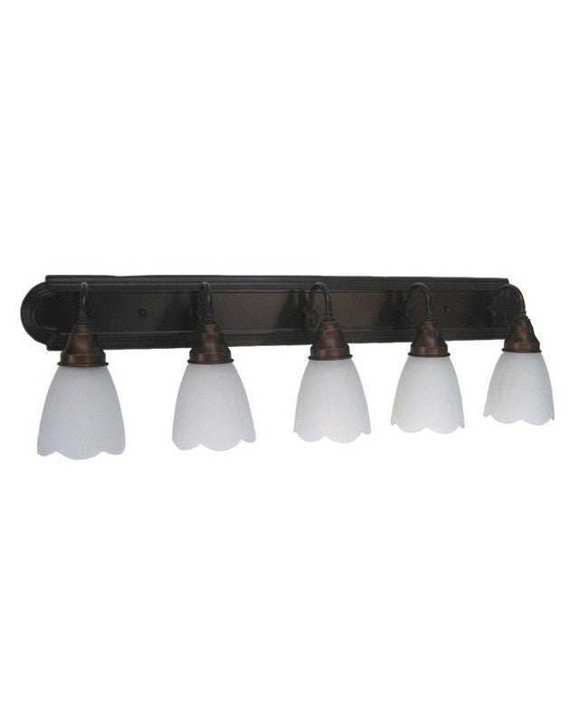 Trans Globe Lighting 3915 ROB Five Light Bathroom Vanity Wall Sconce in Rubbed Oil Bronze Finish - Perfect for Bathroom Mirror Lighting, Dressing Area, and Modern Home Decor