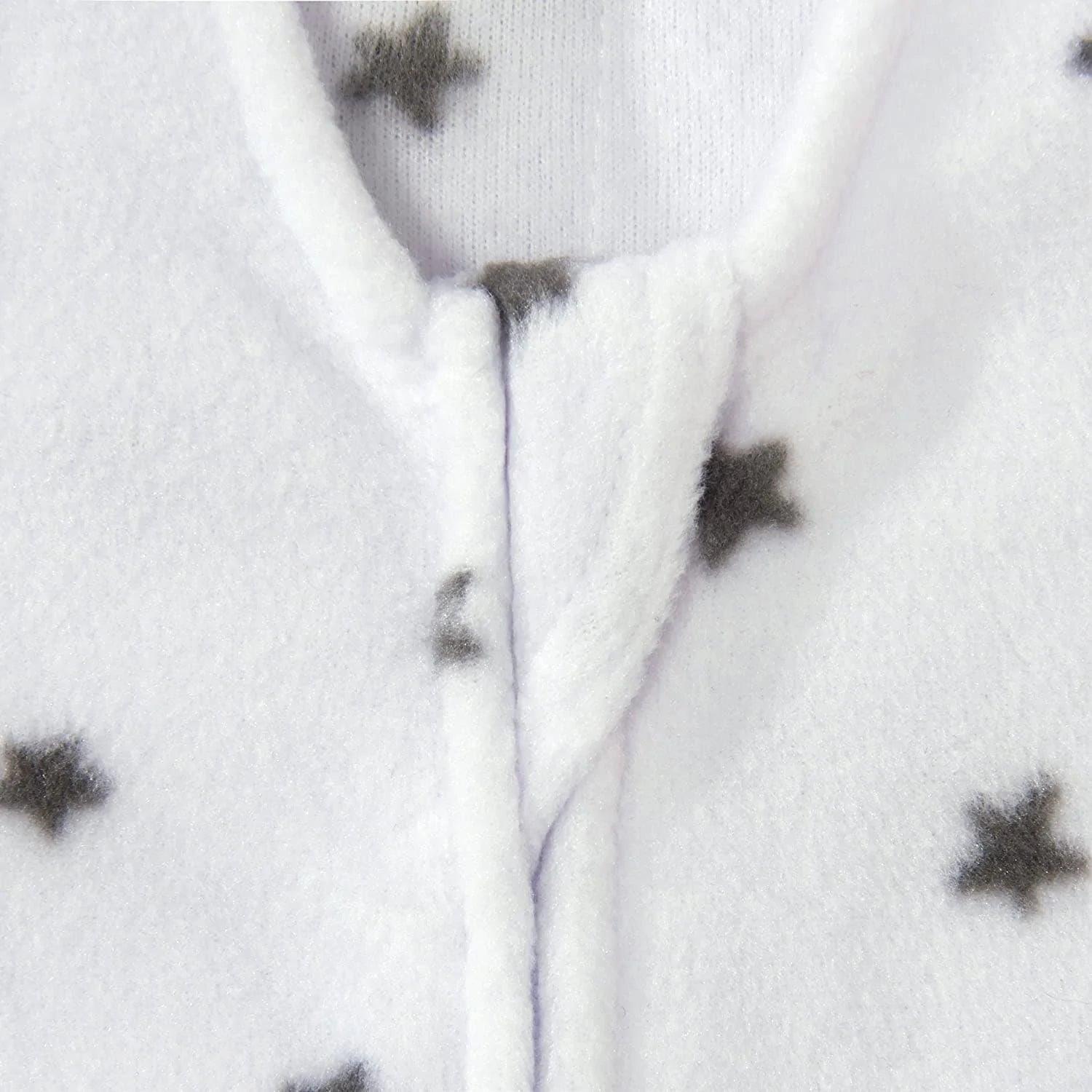 Halo Micro Fleece Sleepsack Swaddle (3.0 TOG) - Charcoal Stars - Ultra Soft Baby Swaddle Blanket for Newborns & Infants - Perfect for Nursery, Bedtime & Winter Sleepwear