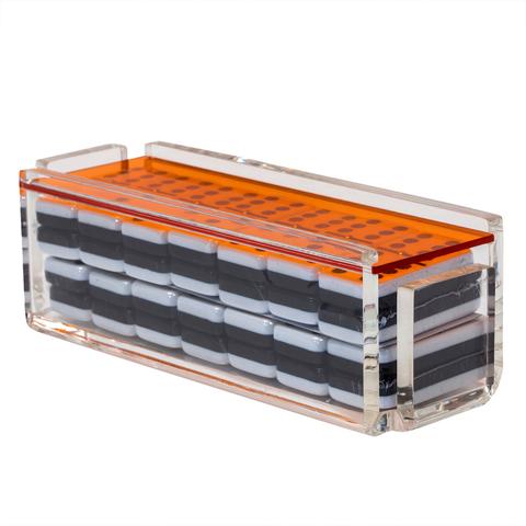 Premium El Tigre Domino Set with Orange Case - Classic Mexican Train Dominoes for Family Game Nights, Parties, and Travel
