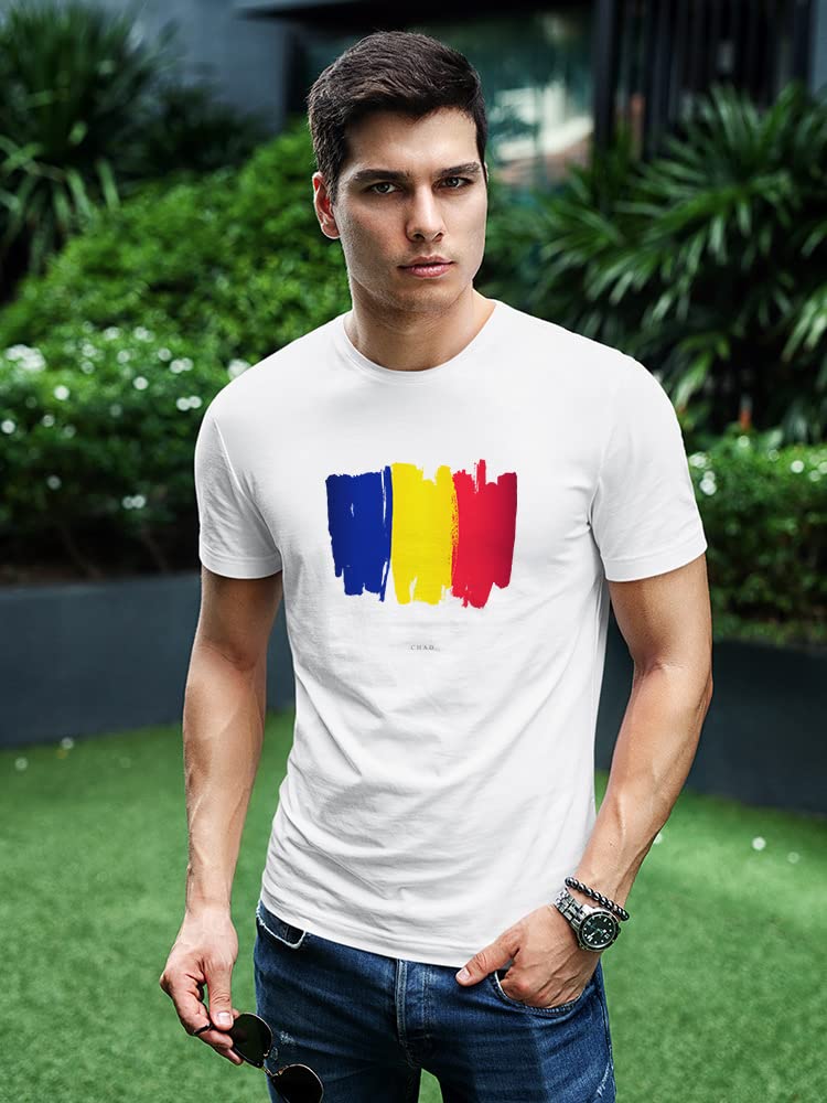 Smartprints Chad Flag Paint T-Shirt for Men - Patriotic & Stylish Casual Wear for Outings & Events
