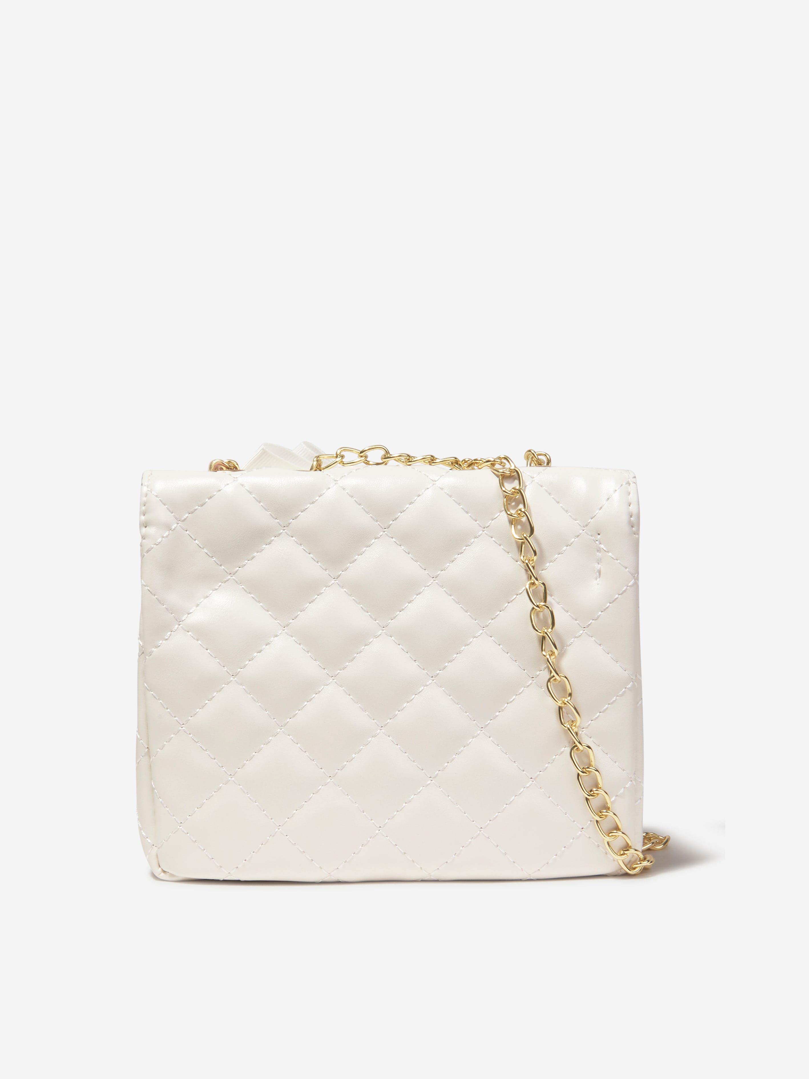Angels Face Girls Skyla Quilted Crossbody Bag - 16cm White Small Purse for School, Travel & Everyday Use