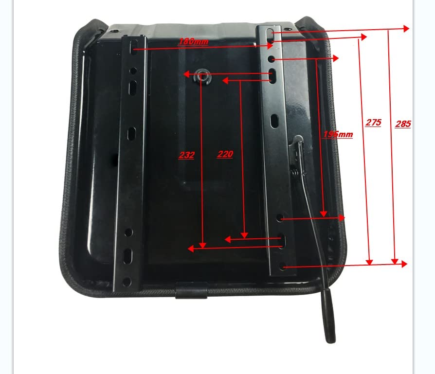 Universal Tractor Seat with Backrest - PU Leather Water-Resistant Lawn Mower Seat with Drain Hole & Adjustable Rails - Fits Loaders, Excavators, Tractors - Perfect for Farm Equipment, Landscaping & Outdoor Maintenance