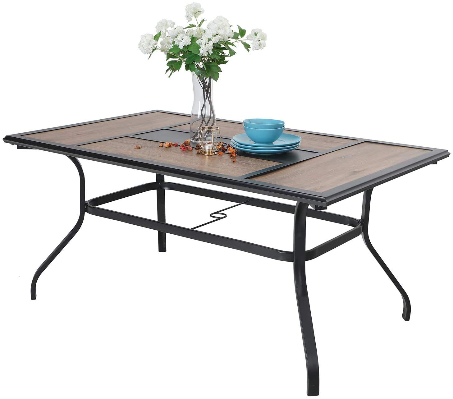Sophia & William 6-Person Rectangular Outdoor Dining Table with 1.57