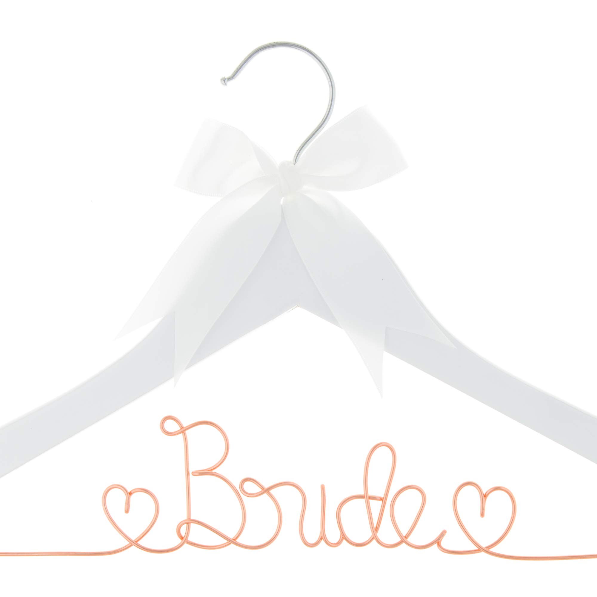 Elegant Wooden & Rose Gold Wire Wedding Dress Hanger for Bride to Be - Perfect for Bridal Gowns, Dresses & Special Occasion Attire - Ideal for Wedding, Bridal Shower & Photo Shoot Keepsakes