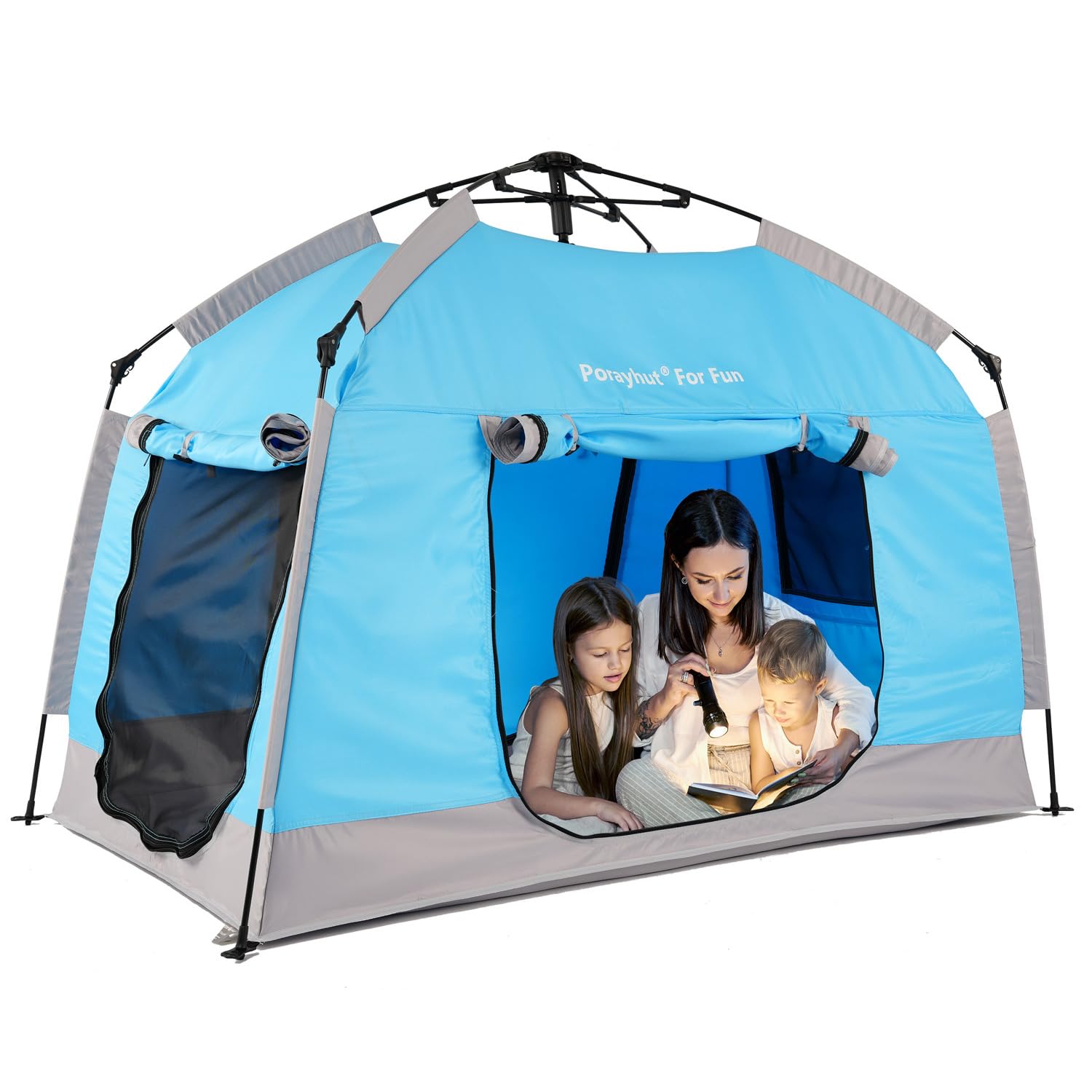 Easy Setup Kids Playhouse with LED Lights & 3 Large Openings - Portable Children's Play Tent for Indoor & Outdoor Use - Includes Carry Bag - Perfect for Toddlers' Birthday Gifts & Playtime Adventures