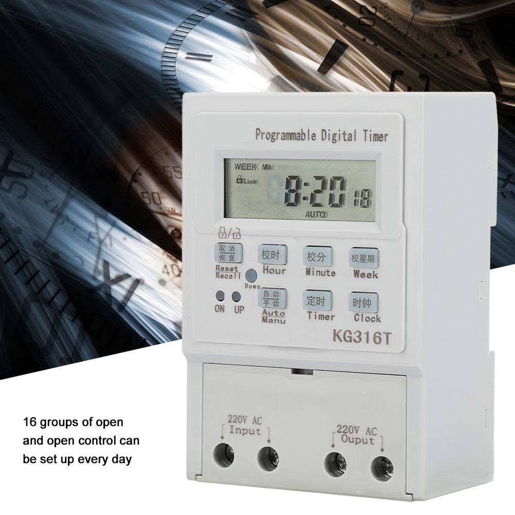 220V 25A Digital Timer Switch with LCD Display - 1W Programmable Electrical Timer for Energy Saving - Perfect for Home Automation, Lighting Control, and Appliance Scheduling
