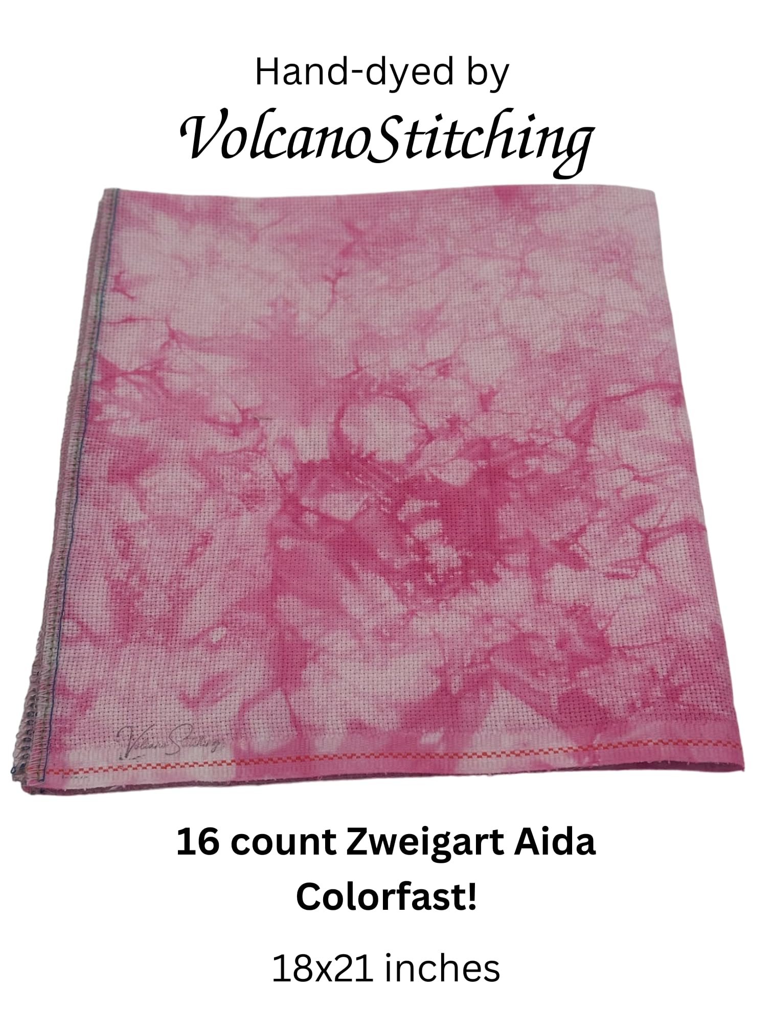 Fuchsia Cross Stitch Floor Stand with 16 Count Hand-Dyed Aida Fabric - Needlework Stand for Embroidery & Crafting | Perfect for Home Decor, DIY Projects & Gift Giving