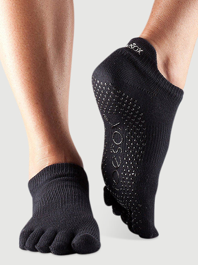 ToeSox Low Rise Full Toe Women's Yoga Grip Socks - Non-Slip Workout Socks for Yoga, Pilates & Barre - Breathable & Comfortable for Home & Studio Fitness