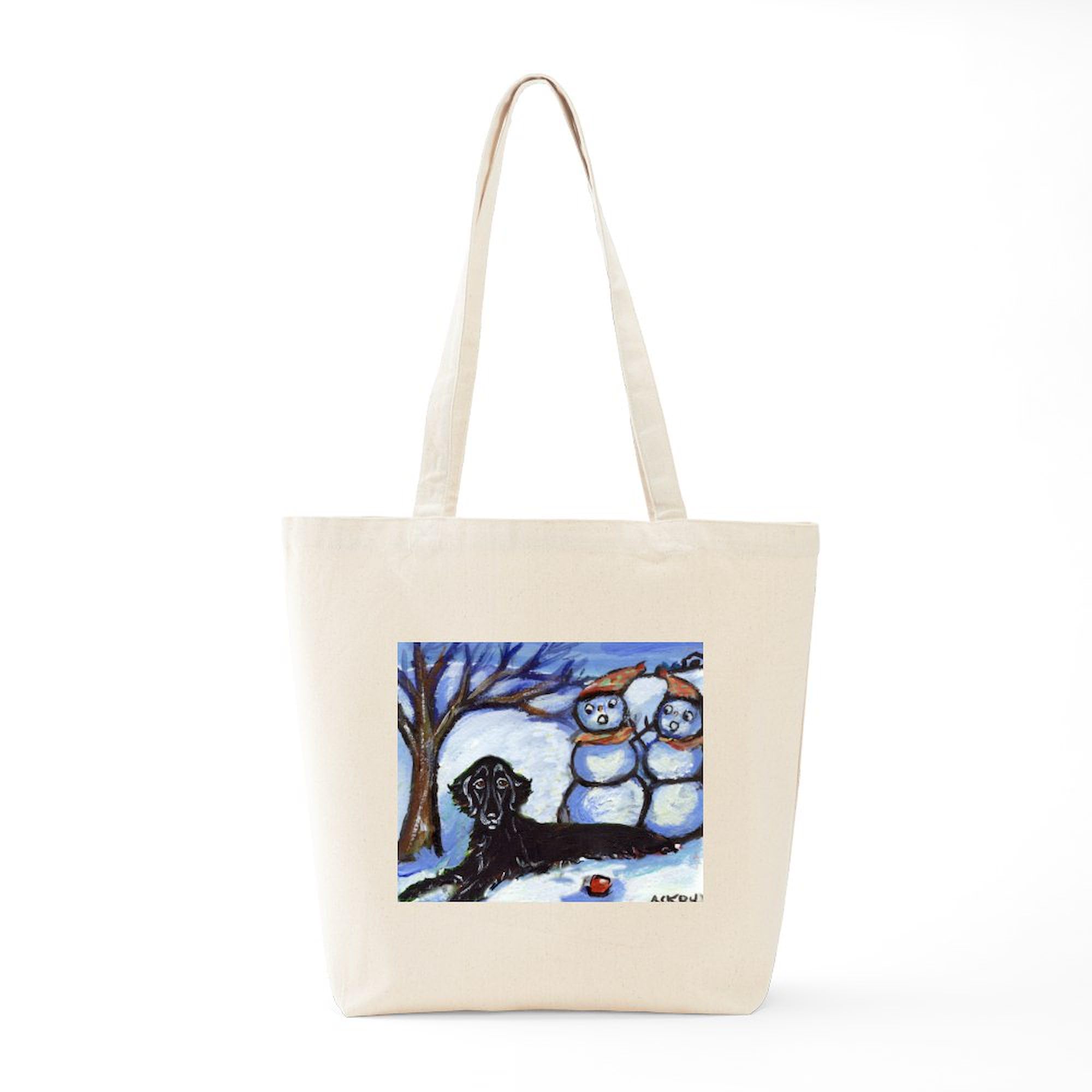 Flattie Winter Season Design Tote Bag - Natural Canvas Reusable Shopping Bag for Groceries, Beach & Daily Use | Eco-Friendly & Durable