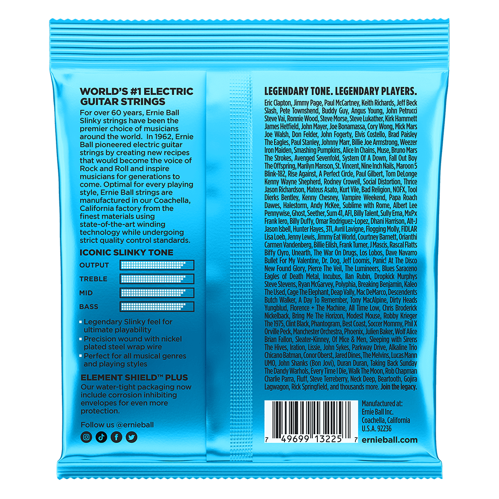 Ernie Ball Extra Slinky Nickel Wound Electric Guitar Strings 3-Pack (8-38 Gauge) - Perfect for Rock, Blues & Metal Guitarists