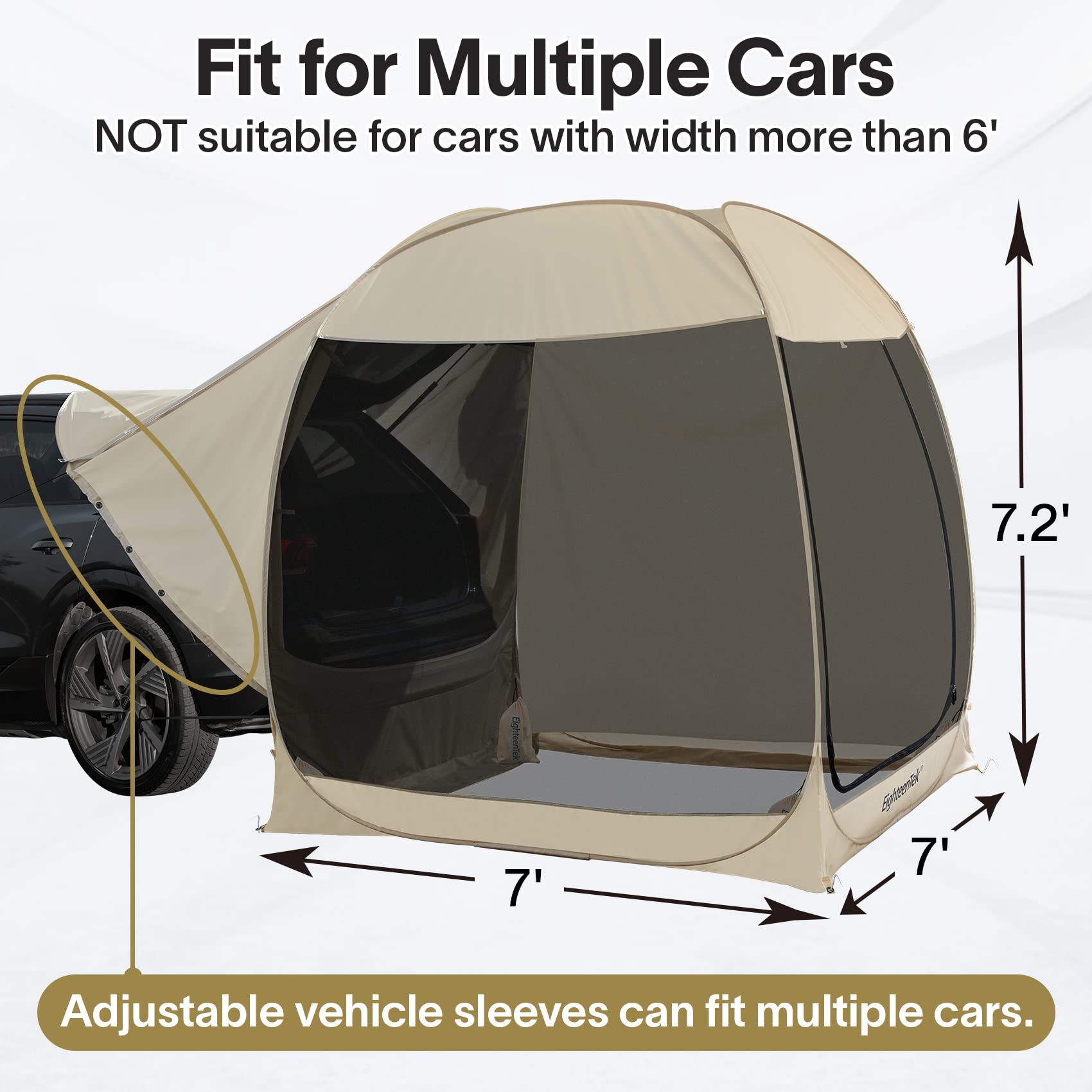 EighteenTek Waterproof Camping Tent - Lightweight & Durable for Outdoor Adventures, Hiking, Backpacking & Family Camping Trips