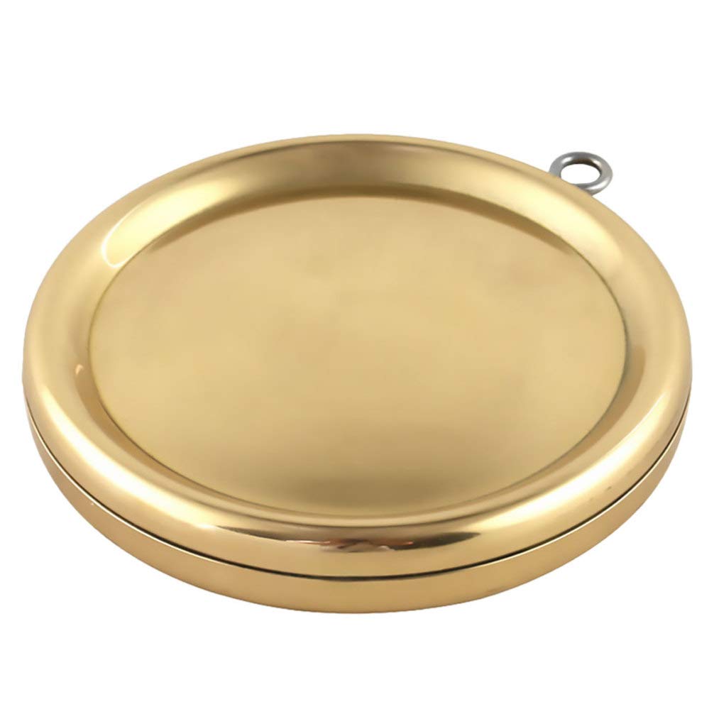EXCEART Feng Shui Bagua Mirror - Copper Evil Mirror for Wealth & Luck, Concave Convex Mirror for Home Protection, Office Decor, and Positive Energy (Light Yellow)