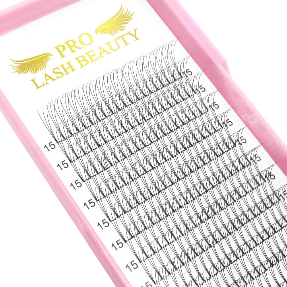 3D Volume Eyelash Extensions - 0.07mm C Curl 13mm Short Stem Premade Fans (9-20mm) | 3D 5D 7D Cluster Lashes for Dramatic Look | Perfect for Bridal, Party & Special Occasion Makeup