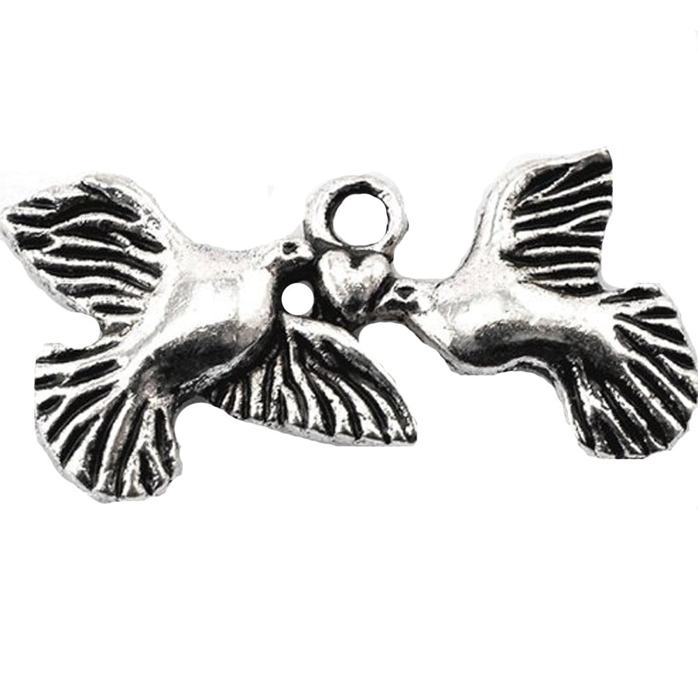 Sexy Sparkles Birds Heart Bracelet Necklace Charm Pendant - Elegant Jewelry for Women, Perfect Gift for Valentine's Day, Anniversary & Date Night