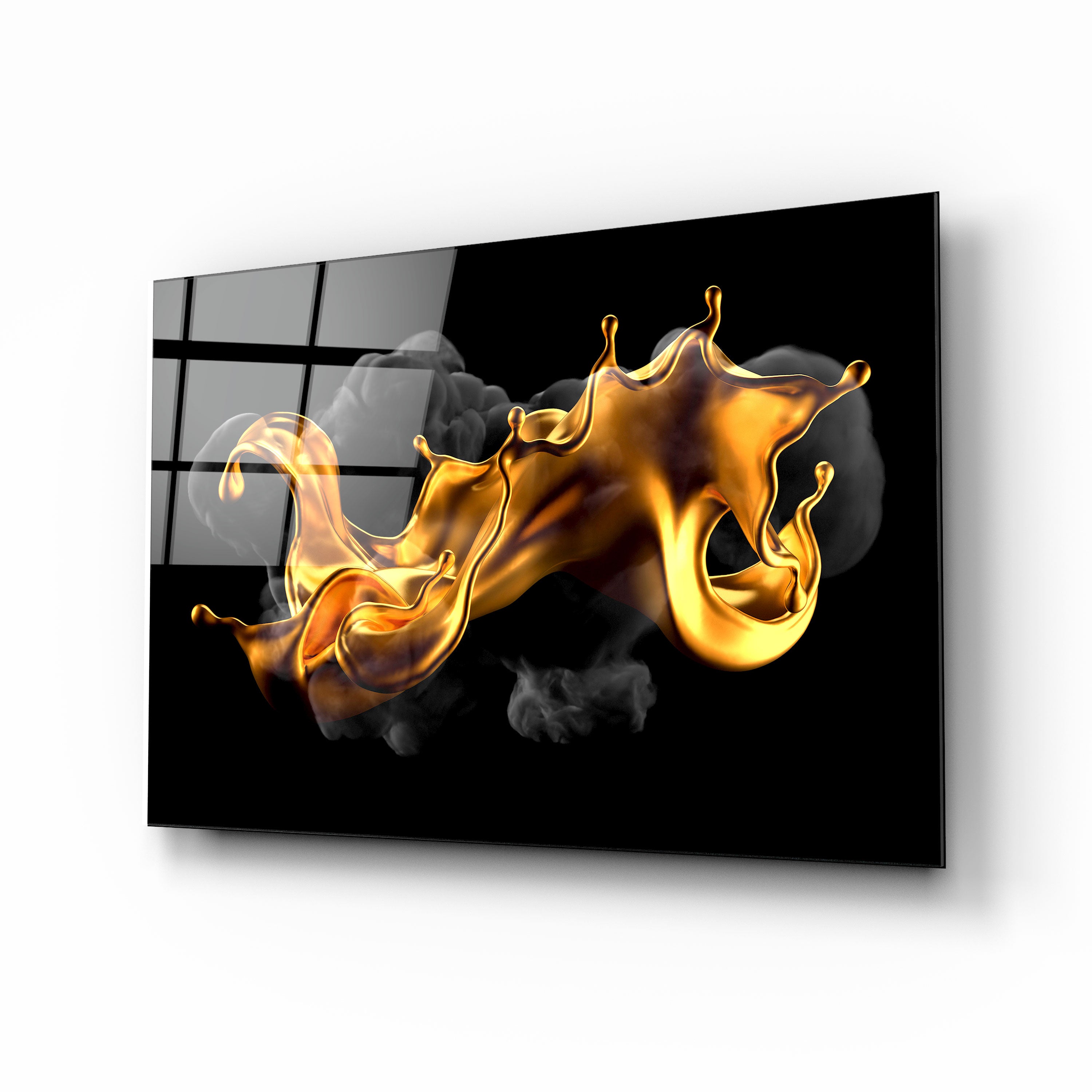Elegant Gold and Black Splash Pattern - Stylish Home Decor for Living Room, Bedroom, and Office | Perfect for Wall Art, Throw Pillows, and Accent Pieces