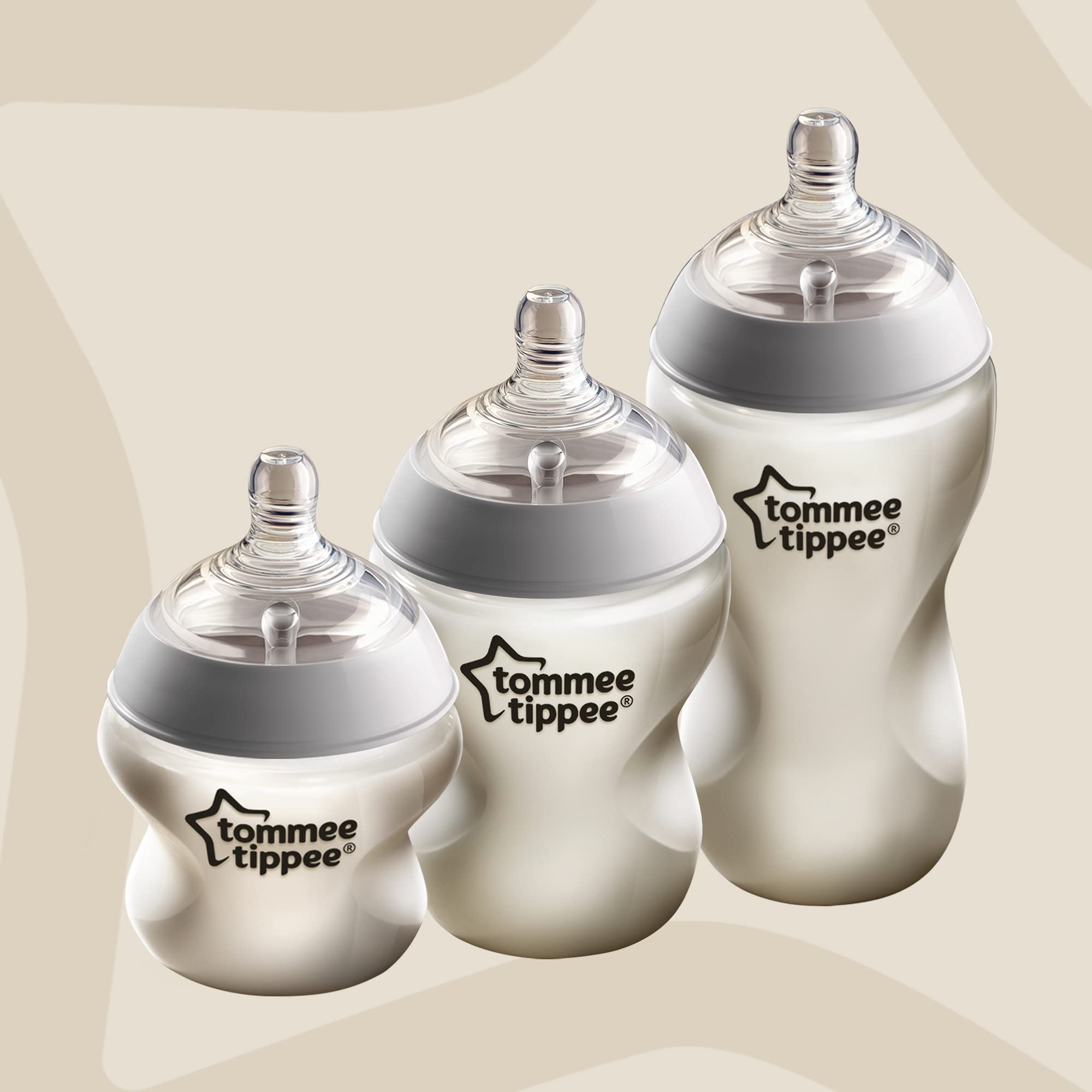 Tommee Tippee Closer to Nature 5oz Baby Bottles (6-Pack) - BPA-Free Newborn Feeding Bottles with Natural Feel Nipple - Perfect for Breastfed Babies at Home or On-The-Go