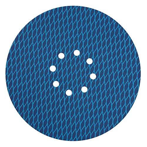 9 Inch 8 Hole Hook & Loop Sanding Discs - 180 Grit Aluminum Oxide Sandpaper for Drywall, Wood, Metal - 10 Pack - Blue Rhombus Cloth-Backed Anti-Blocking Discs for Smooth Sanding & Resurfacing - Perfect for DIY Projects & Professional Material Removal