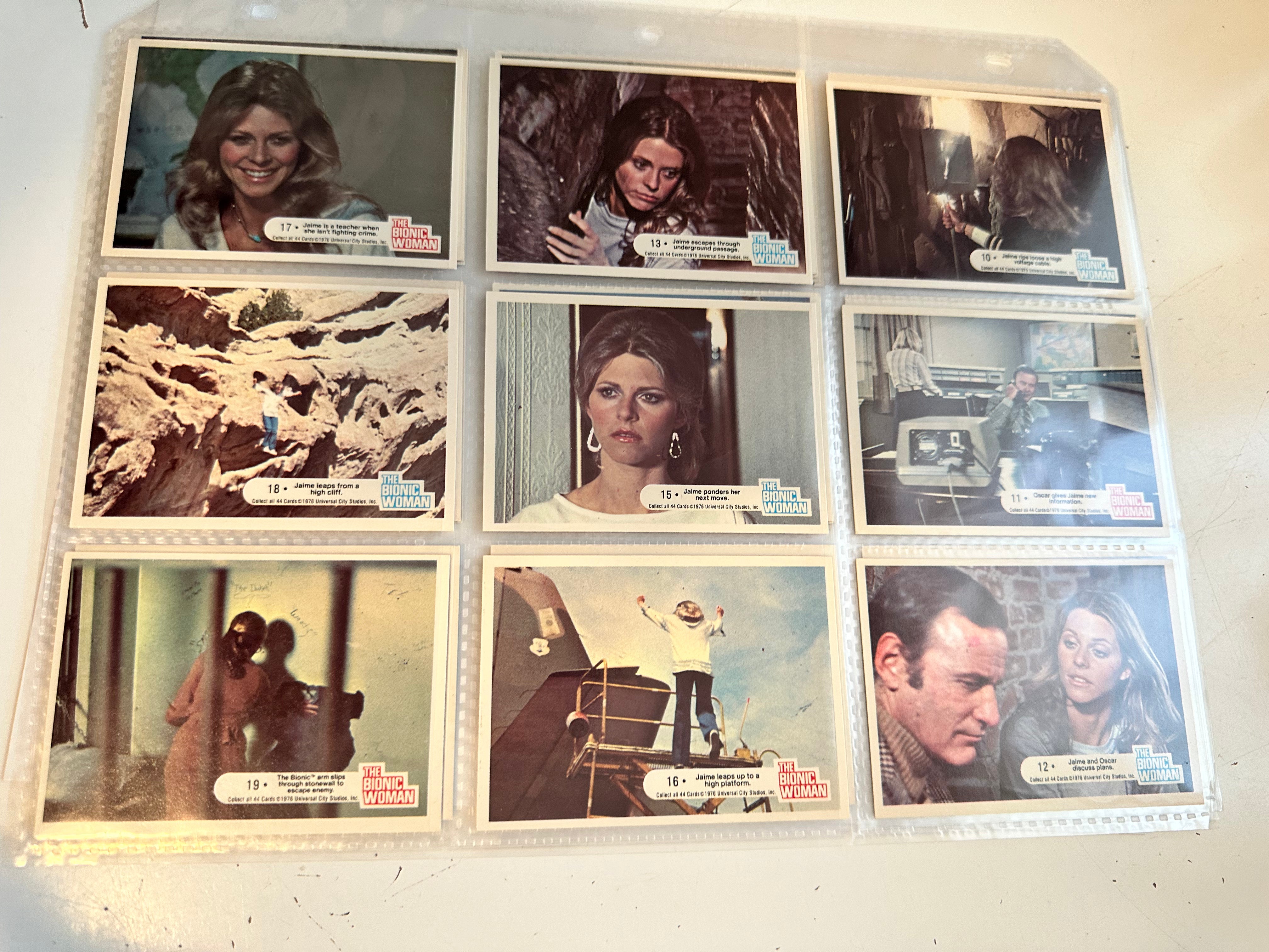 Vintage 1976 Bionic Woman TV Show Trading Cards Set - Collectible Memorabilia for Fans & 70s Pop Culture Enthusiasts - Perfect for Display, Gifts, and Nostalgic Collections