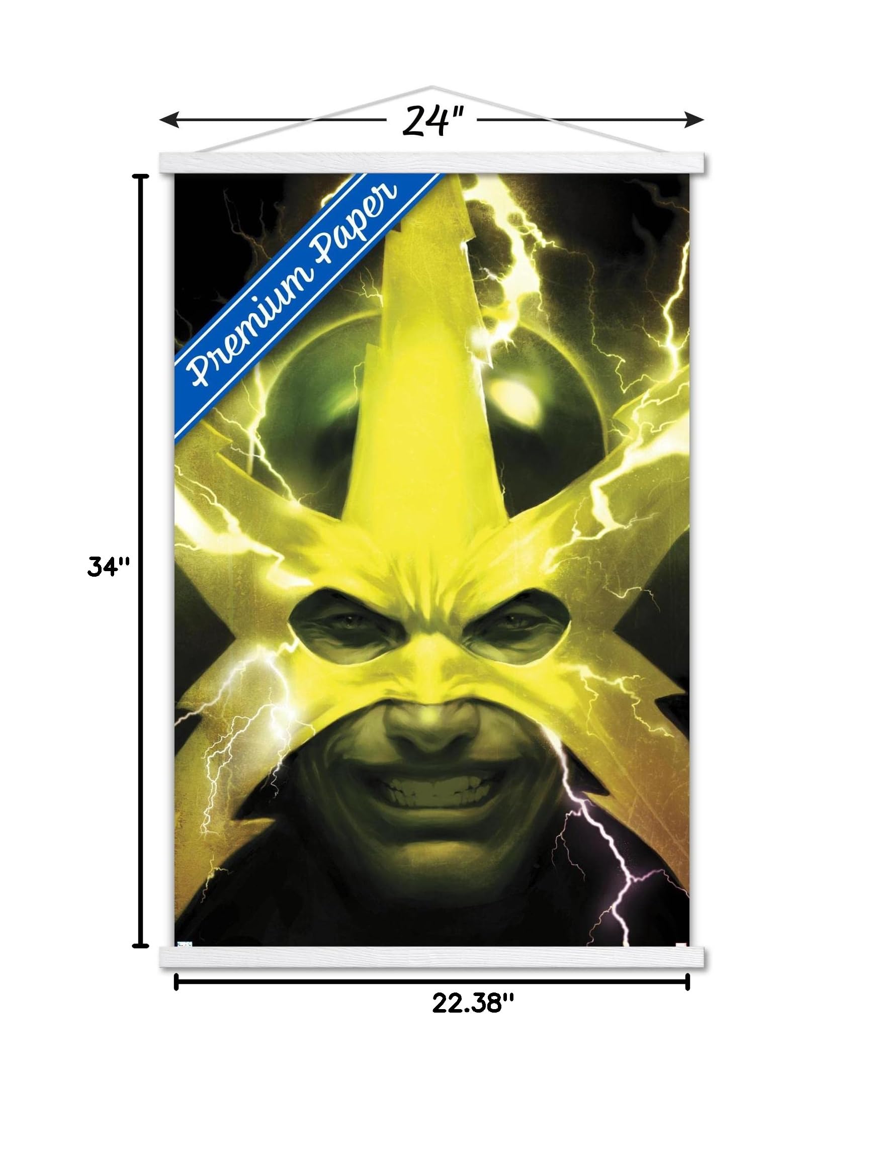Trends International Marvel Comics Electro Web of Spider-Man #2 Wall Poster 22.375x34 Inch - Premium Magnetic Frame Art Print with White Hanger | Superhero Room Decor, Comic Book Fan Gift, Home Theater Display