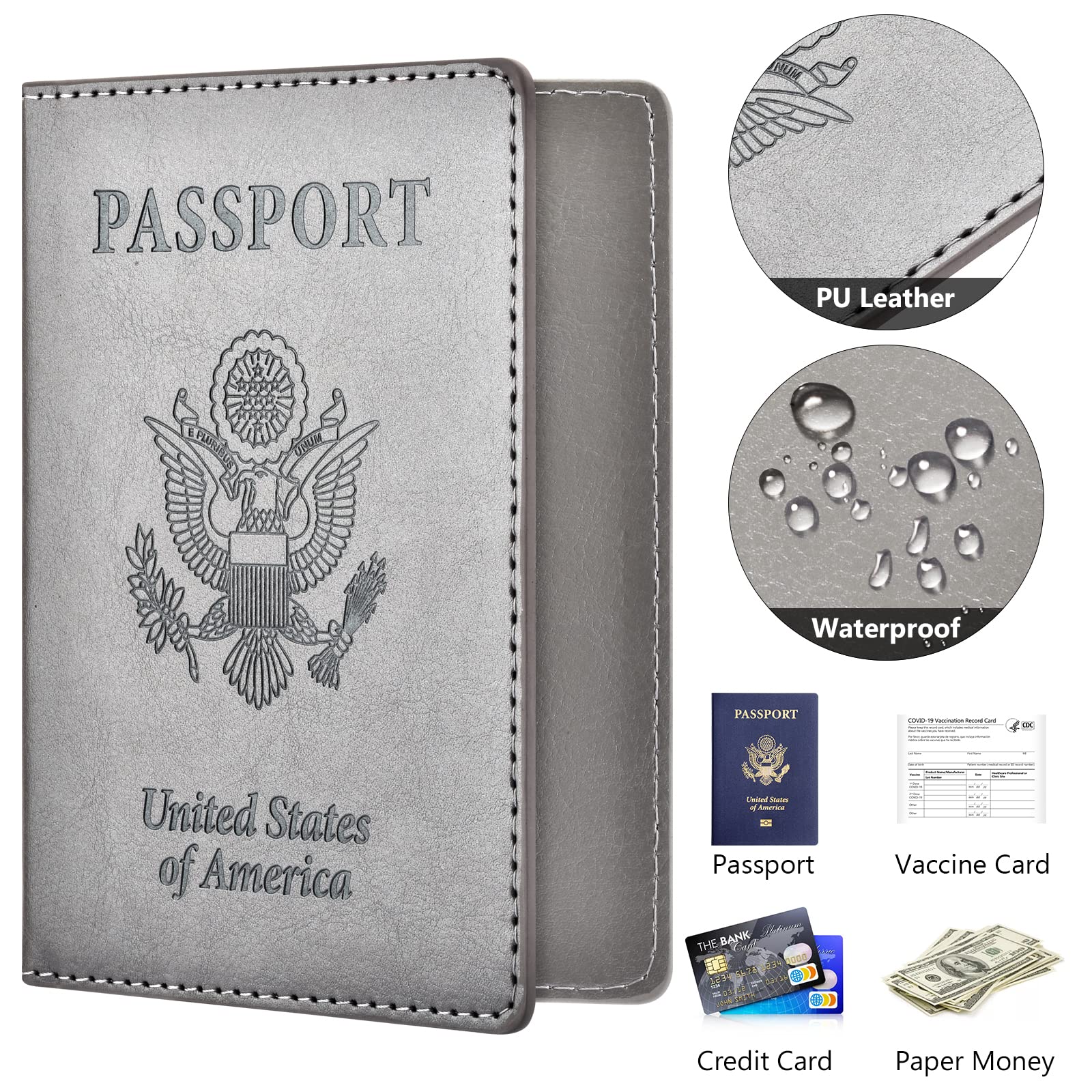 Eoehro 2-Pack RFID Blocking Passport Holder Wallet - Leather Travel Document Organizer for Women & Men | Perfect for International Flights, Vacations & Business Trips