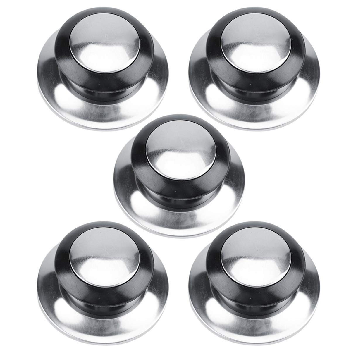 FAMKIT 5Pcs Heat Resistant Pot Lid Knobs - Stainless Steel Cookware Replacement Handles for Kitchen Pans & Pots - Perfect for Baking, Cooking & Food Prep