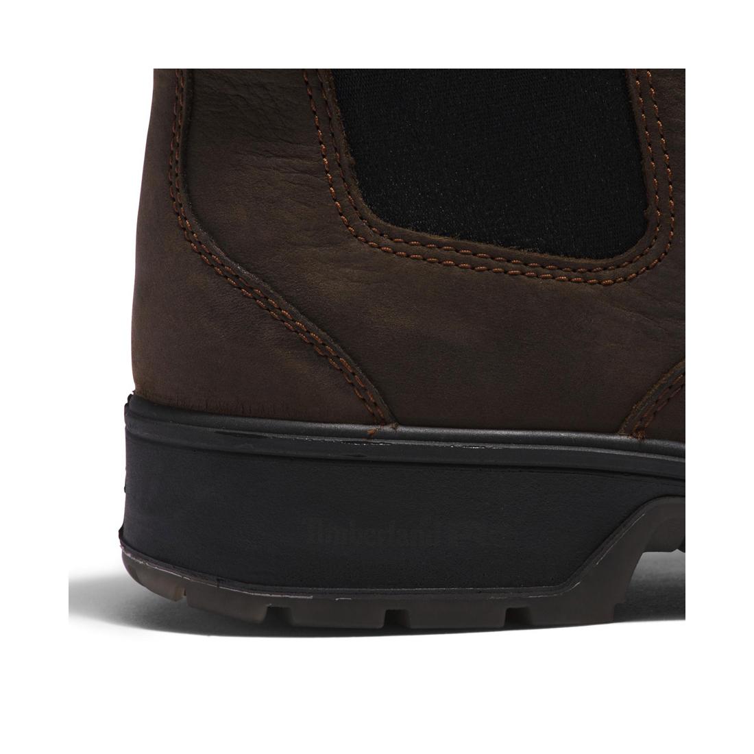 Nashoba Soft Toe Chelsea Work Boots for Men - Comfortable Brown Leather Slip Resistant Safety Shoes - Perfect for Construction, Warehouse & Outdoor Work