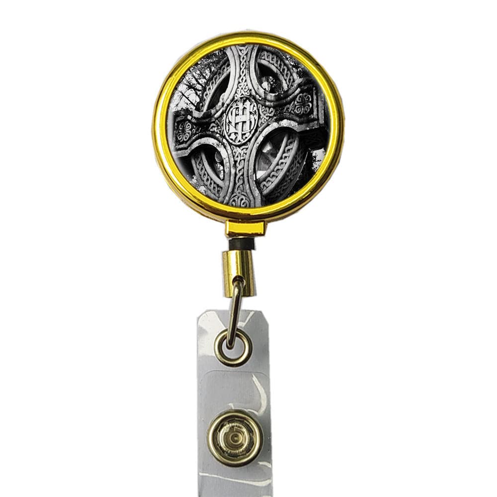 BlackKey Gold ID Badge Holder with Lanyard & Clip - for Office Security