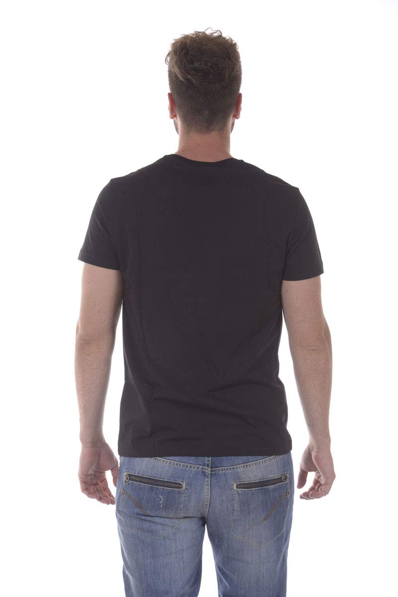 Versace Jeans Logo Crew Neck T-Shirt for Men - 100% Cotton Classic Fit Casual Tee in Black & Blue | Perfect for Streetwear, Daily Wear and Fashion Outfits