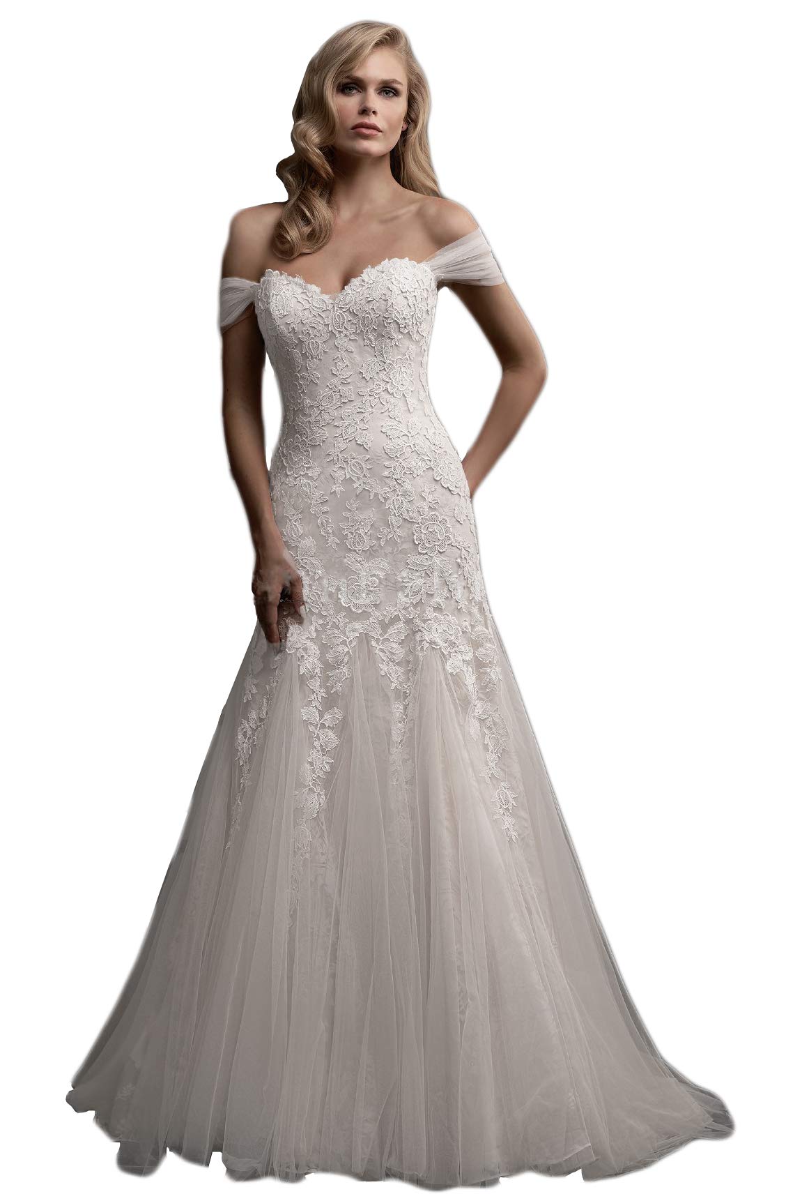 Sweetheart Cap Sleeve Mermaid Wedding Dress for Women - Elegant Long Lace Bridal Gown for Beach, Church & Formal Weddings