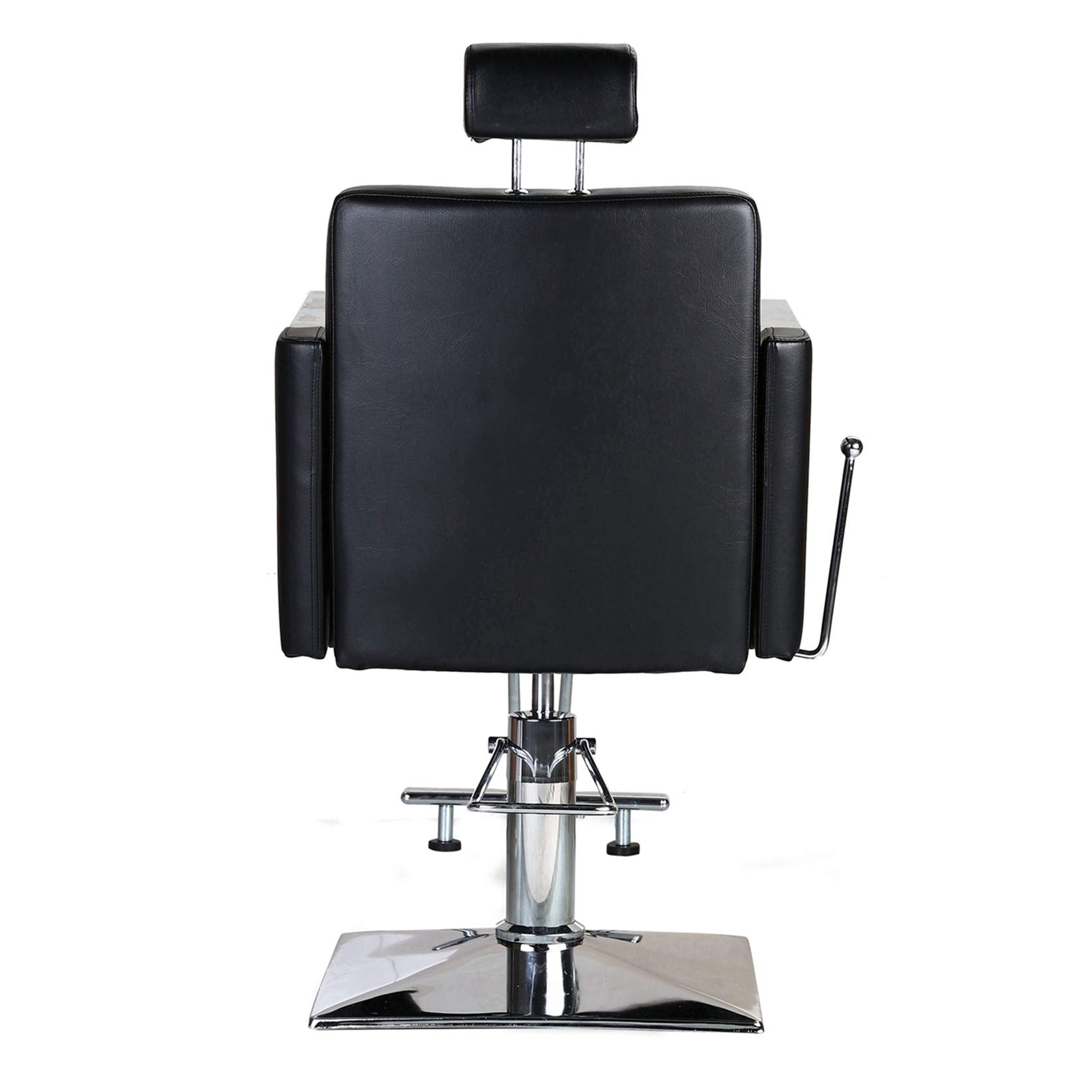 Professional Hydraulic Barber Chair - Adjustable Recline Salon Styling Chair with Black Square Base for Haircuts, Shaves & Styling | Perfect for Barbershops, Salons & Home Use
