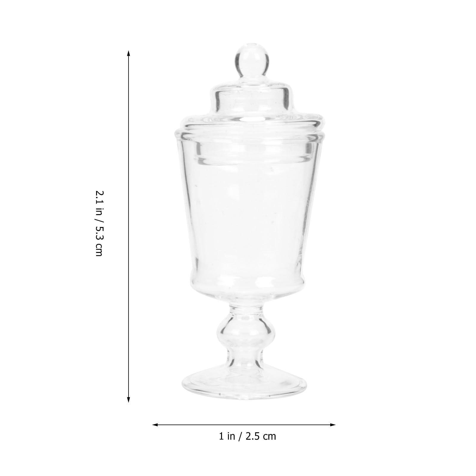 Mini Clear Glass Apothecary Jars - 1:12 Scale Miniature Candy Canisters for Dollhouse, Wedding Buffet & Candy Display - Elegant Storage Jars for Home Decor, Party Favors and DIY Crafts